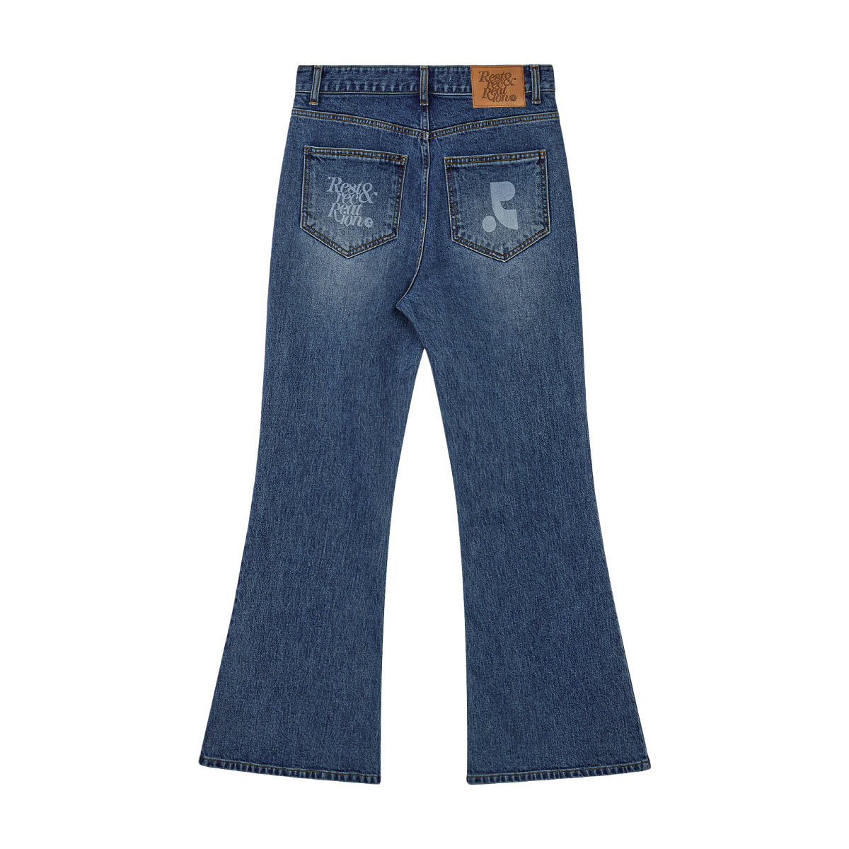 WIDE FLARE JEANS - BLUE - rest and recreation