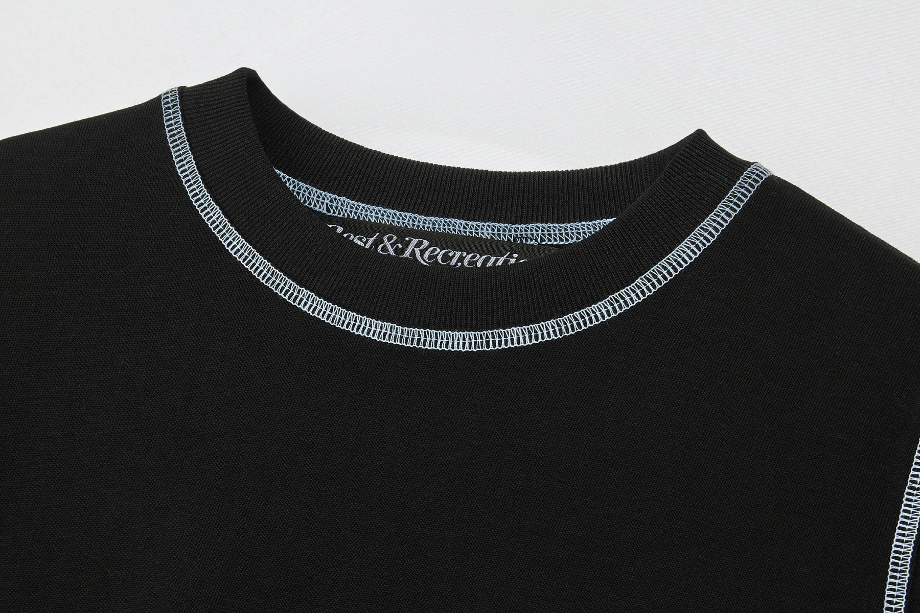 Tシャツ・カットソー Rest & Recreation COLOR STITCH T-SHIRT 5BNY477 COLOR STITCH T-SHIRT - BLACK - rest and recreation