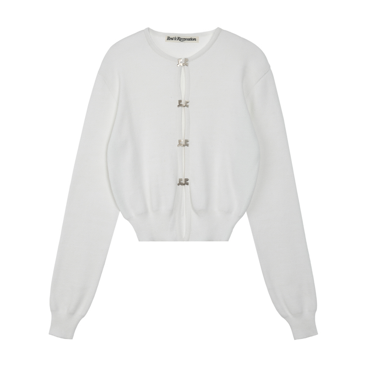 美品✩regleam basic logo cardigan white S regleam｜リグリーム