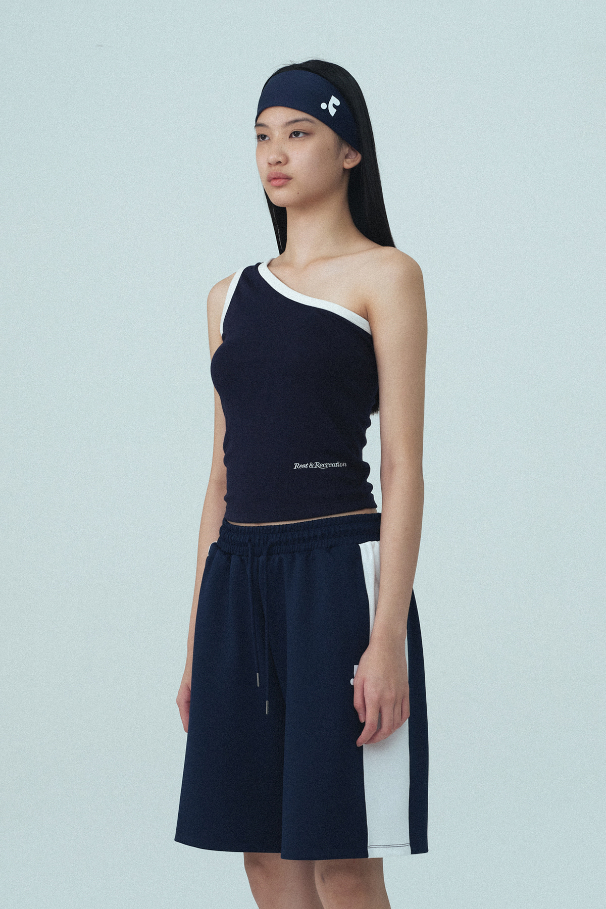LOGO JERSEY HAIR BAND - NAVY - rest and recreation