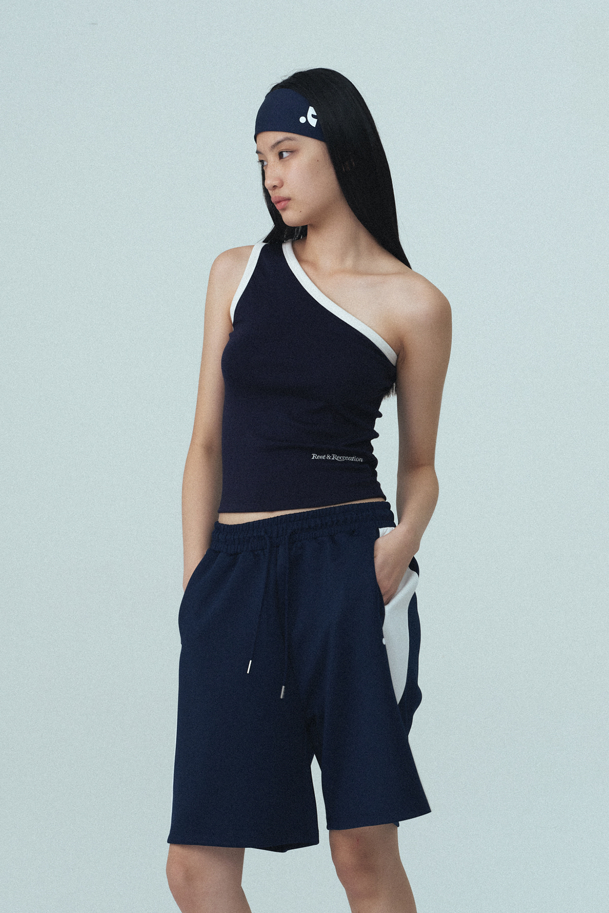 【Rest&Recreation】25HS★LOGO JERSEY HAIR BAND LOGO JERSEY HAIR BAND - NAVY - rest and recreation