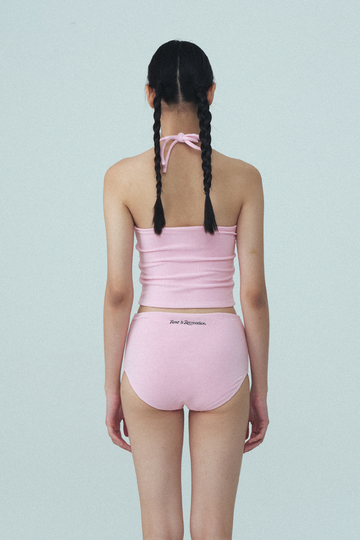 TERRY HALTER NECK BIKINI - PINK - rest and recreation