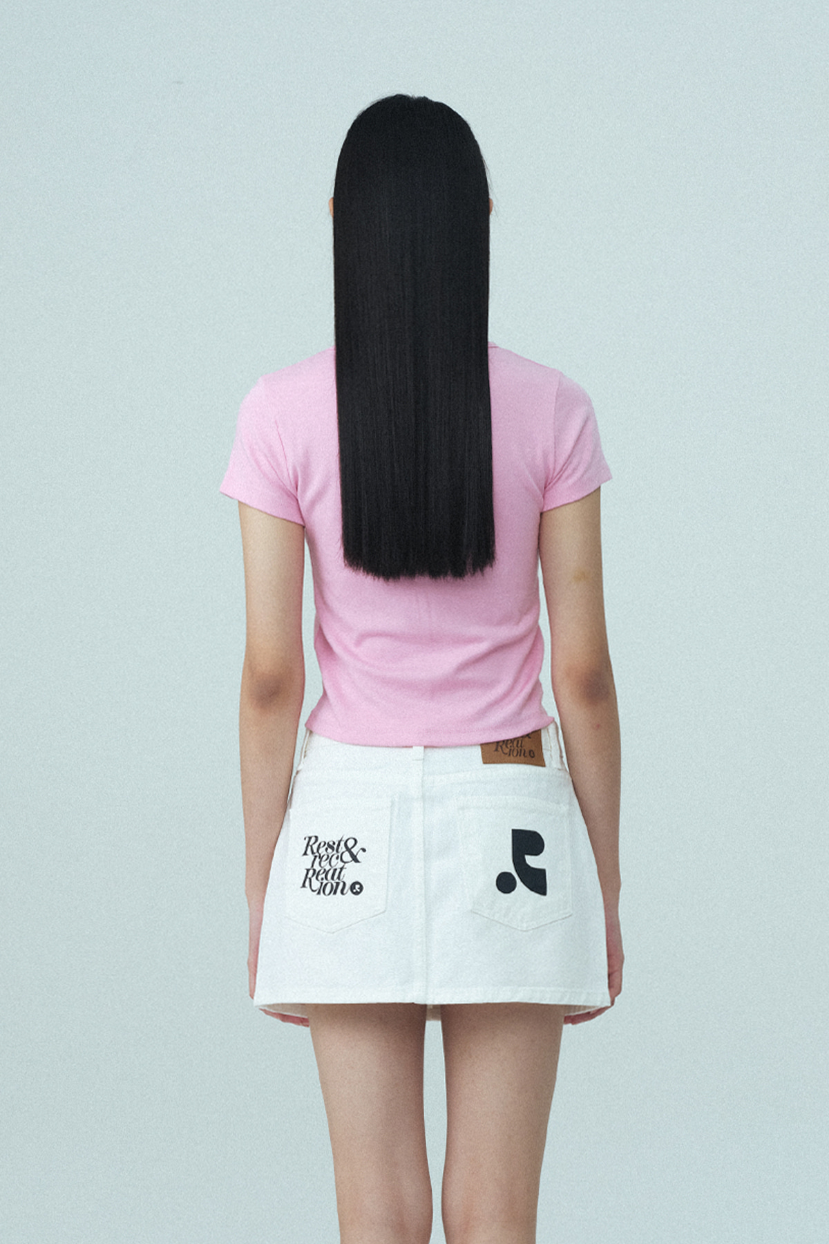 ◆Rest & Recreation◆ UNECK LOGO CLIP TOP (PINK) U-NECK LOGO CLIP TOP - PINK - rest and recreation