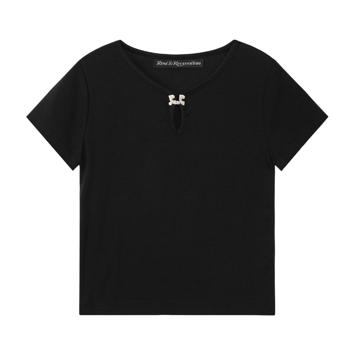 【REST&RECREATION】U-NECK LOGO CLIP TOP U-NECK LOGO CLIP TOP - BLACK - rest and recreation