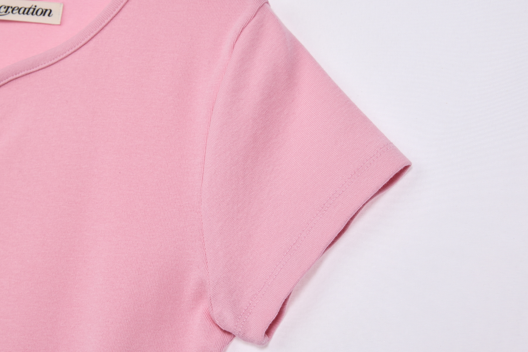 U-NECK LOGO CLIP TOP - PINK - rest and recreation