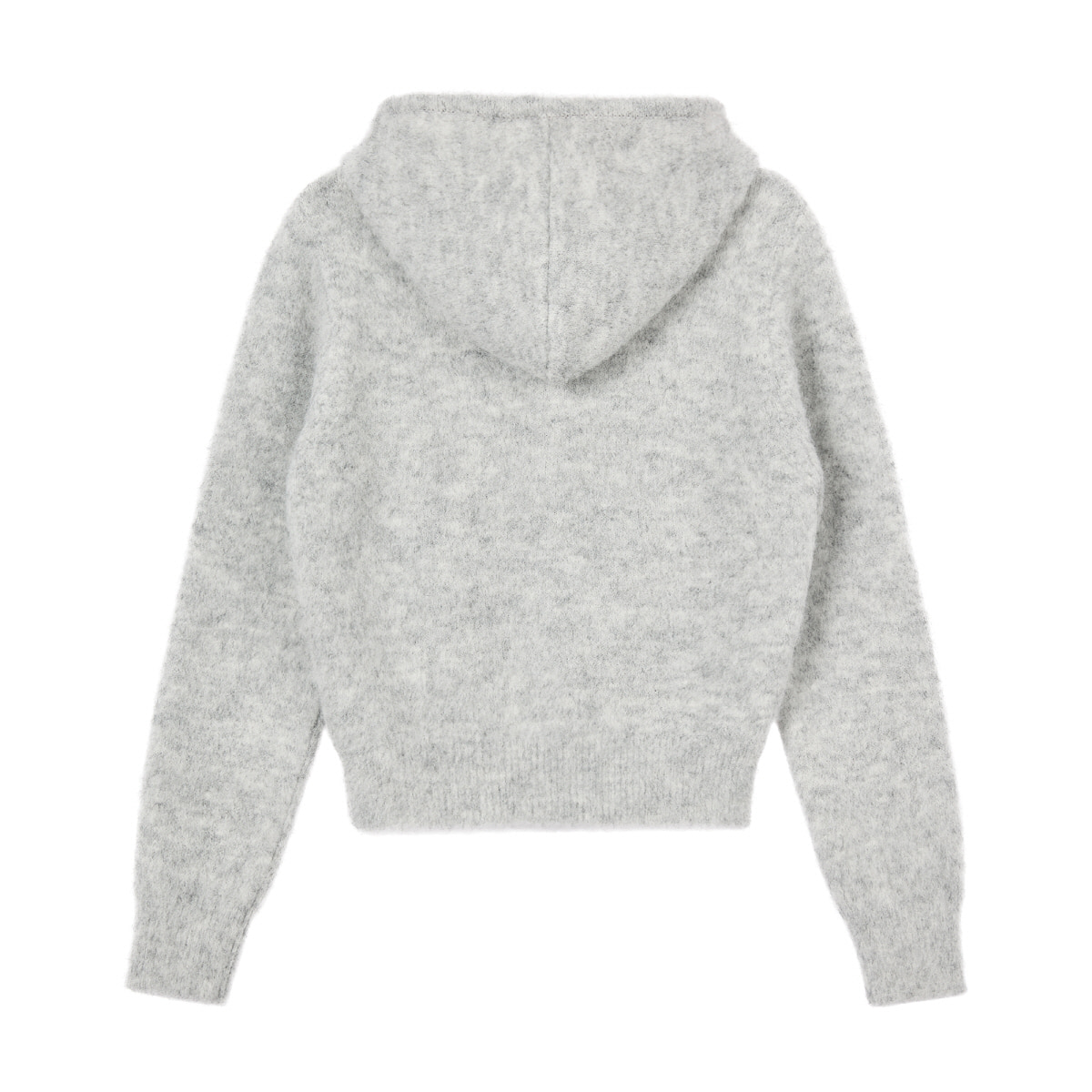 HAIRY KNIT HOOD ZIP-UP - LIGHT GREY - rest and recreation