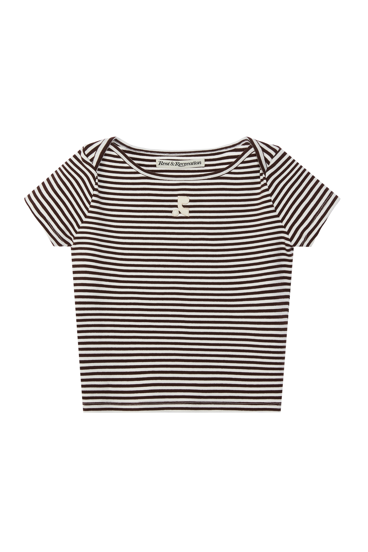 【Rest&Recreation】★STRIPE LIP NECK T-SHIRT STRIPE LIP NECK T-SHIRT - BROWN - rest and recreation