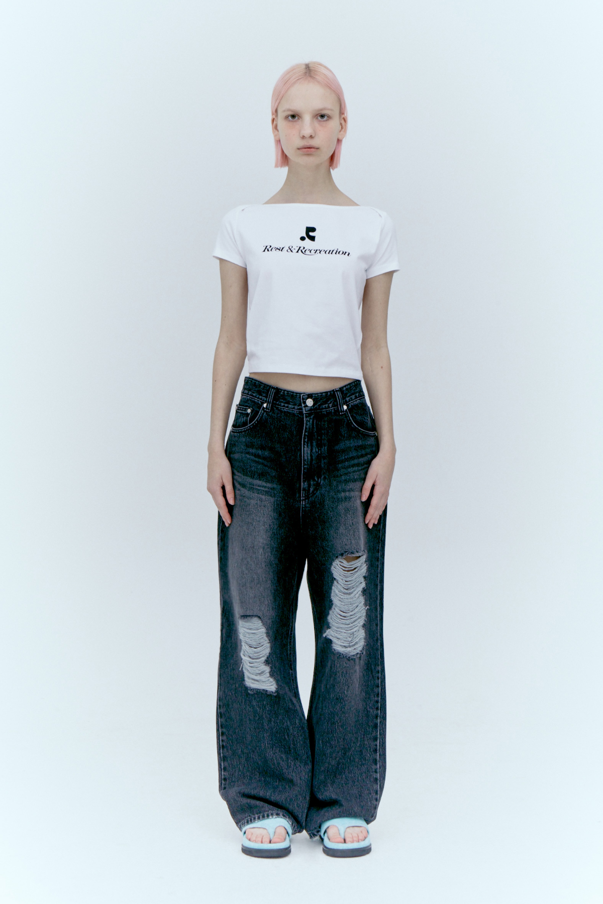 【Rest&Recreation】24HS★LOGO LIP NECK T-SHIRT Rest&Recreation/LOGO LIP NECK T-SHIRT｜Daytona Park(FREAK'S
