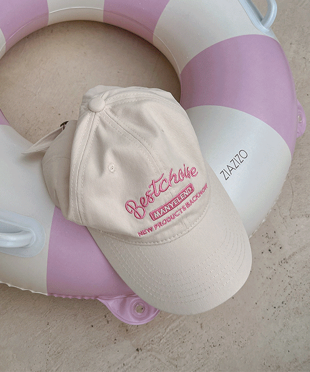 [🌼사랑스러워ෆ] 베이비 핑크 자수 볼캡,cap