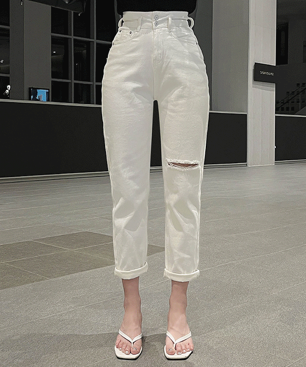 [Life fit / Must-have] 2 button cutting white pants, pt.