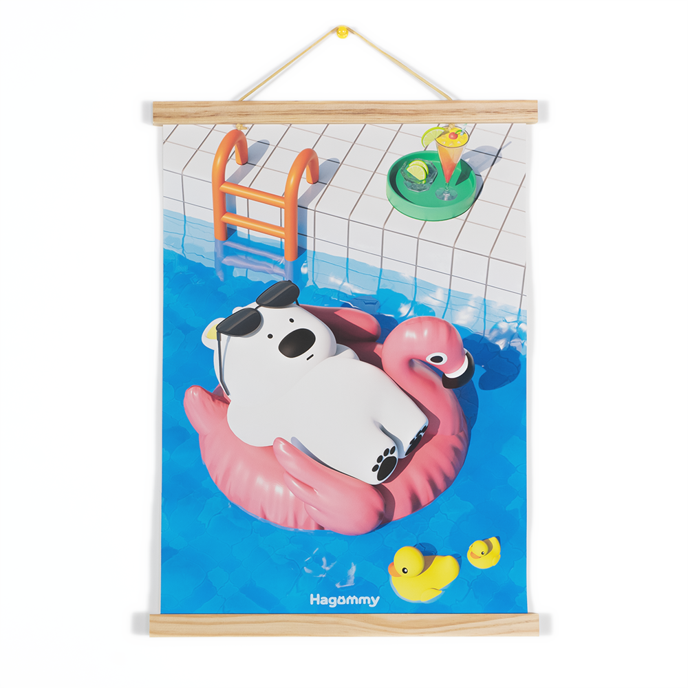 [하고미] A3 패브릭 포스터 - 어푸어푸 수영장