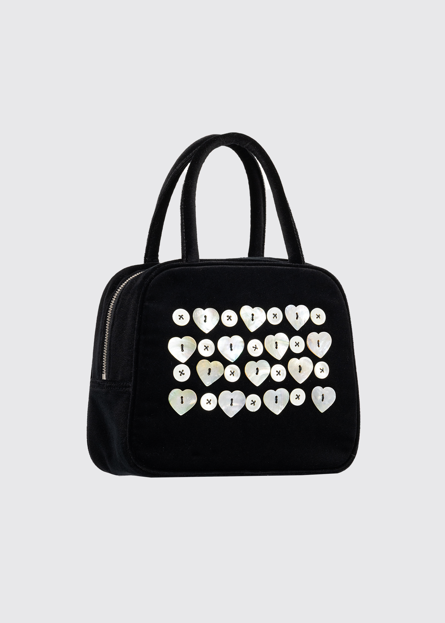 【SAENGIN STUDIO】 MOTHER-OF-PEARL VELVET HAND BAG BAG - BAG - saenginstudios