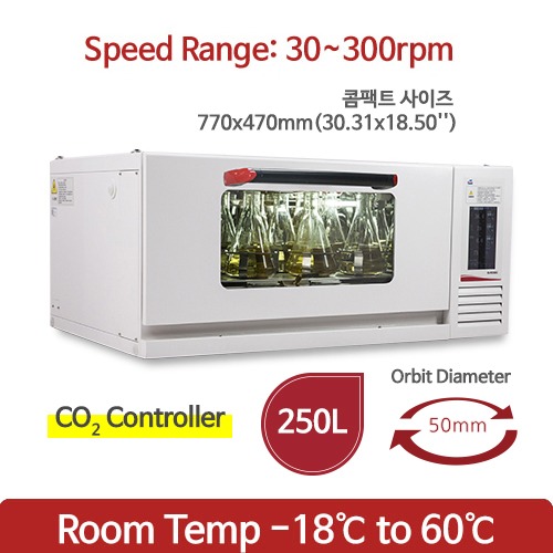 진탕배양기(Shaking incubator) 프로그램 광폭회전 적재형 진탕배양기(다단적재형)(with CO 2 Controller)(Upward Door)  IS-RDS4C5T