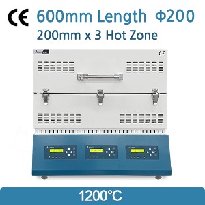 1200℃ 3존 튜브 전기로 (200mm x 3 Hot Zone) Φ200