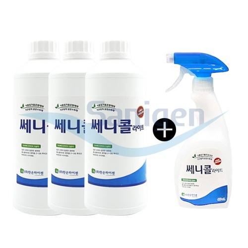 세니콜 라이트 쎄니콜 뿌리는 살균 소독제 1L 3개+ 450mL 1개