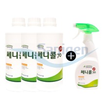 세니콜70  쎄니콜 뿌리는 살균 소독제 1L 3개+ 450mL 1개