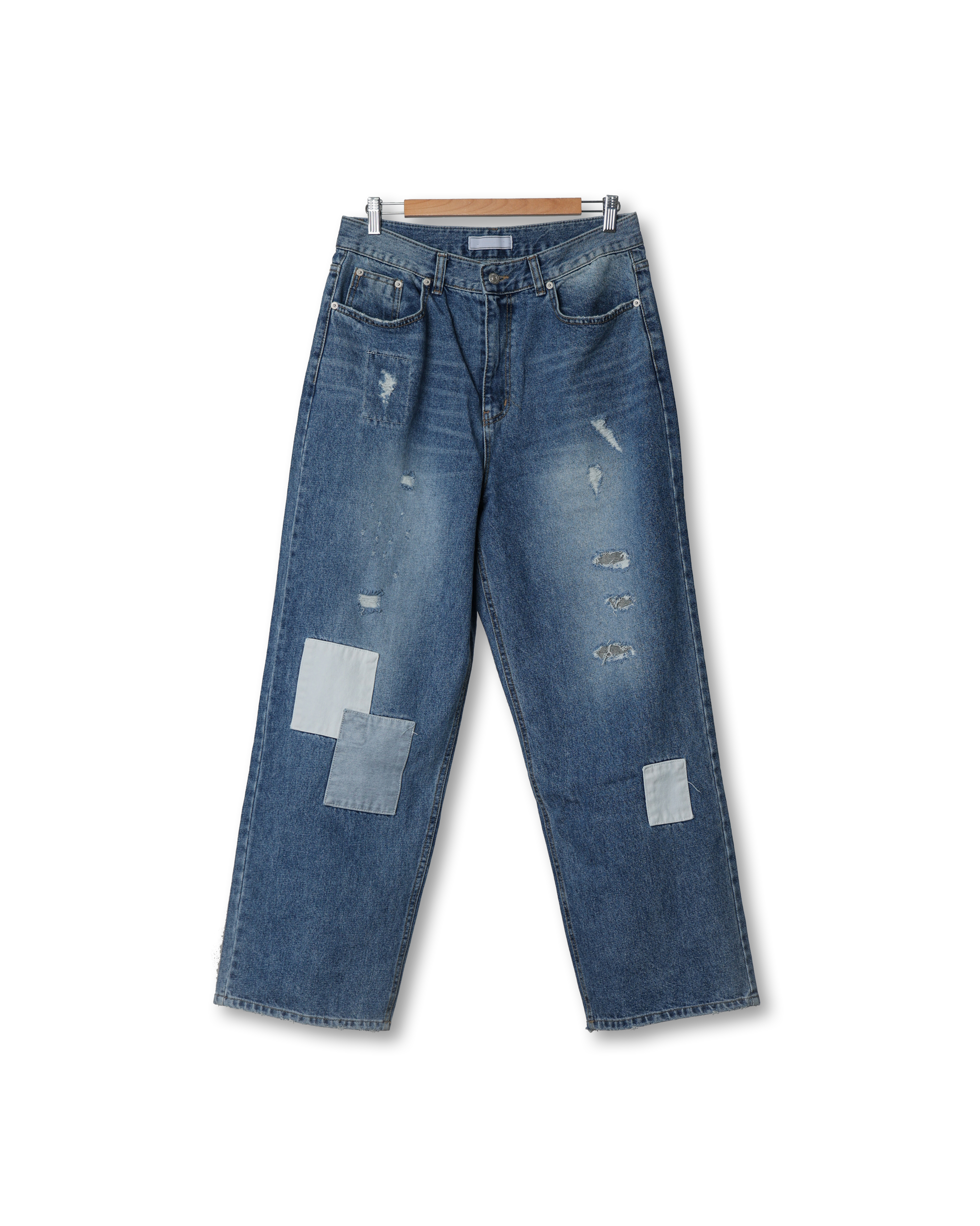 STARB 614 Vintage Patch Wide Denim Pants (Middle Denim)