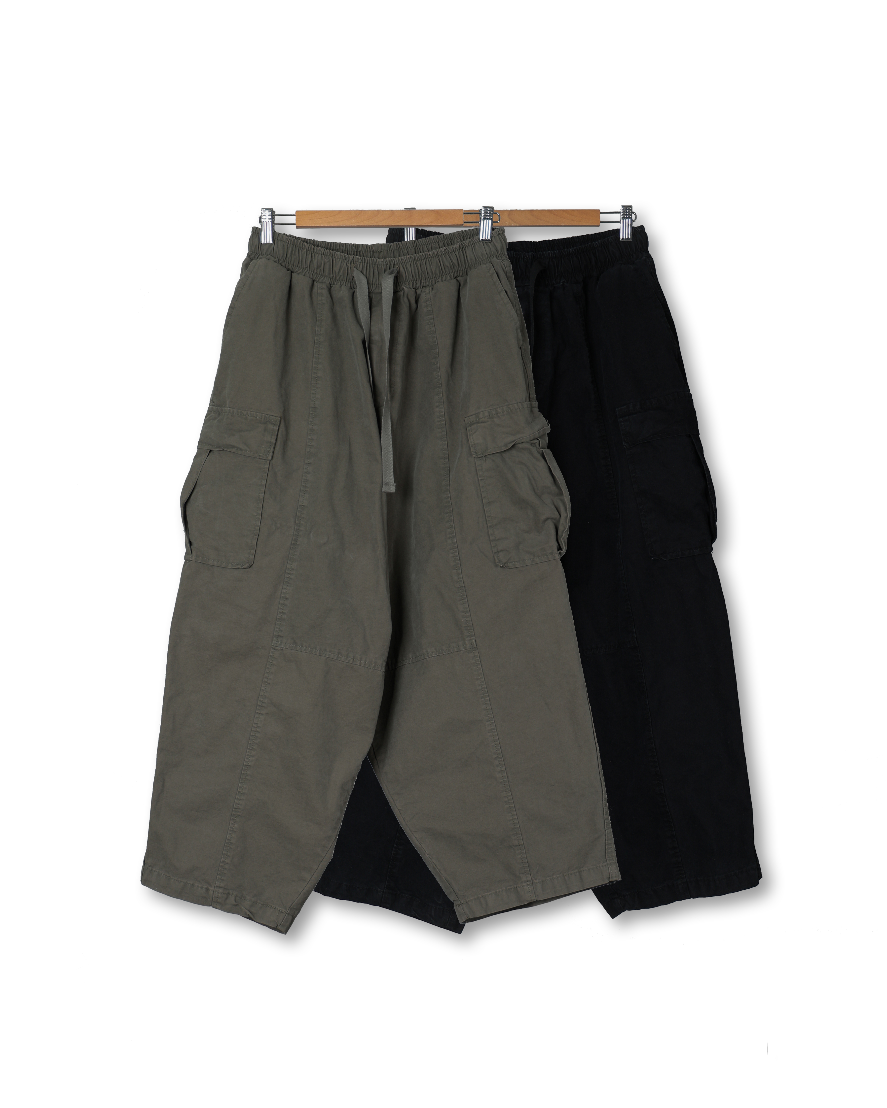 FARMAR Vintage Pigment Balloon Pants (Black/Olive)