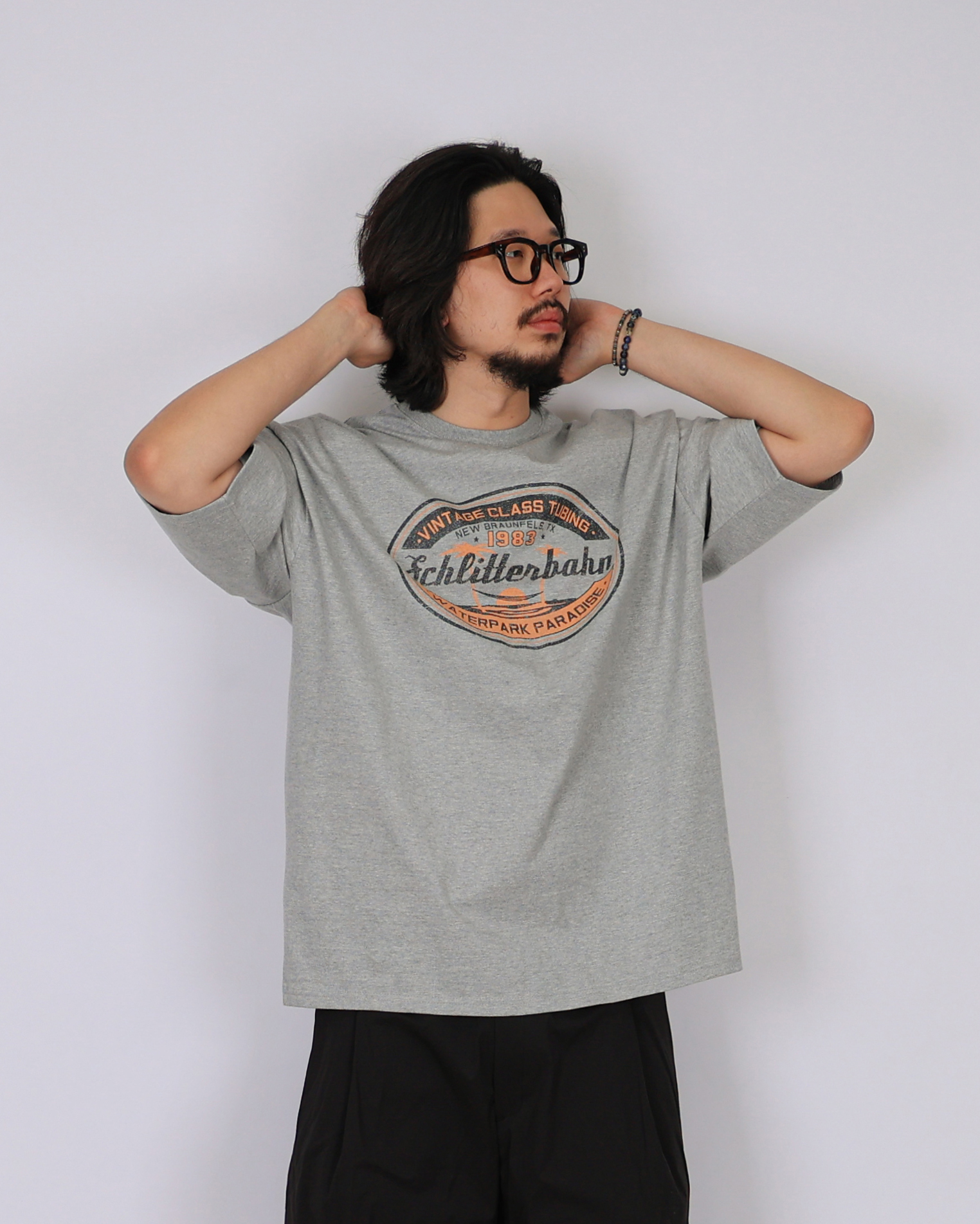 Classic Vintage Printed T Shirts (Navy/Gray/Ivory)