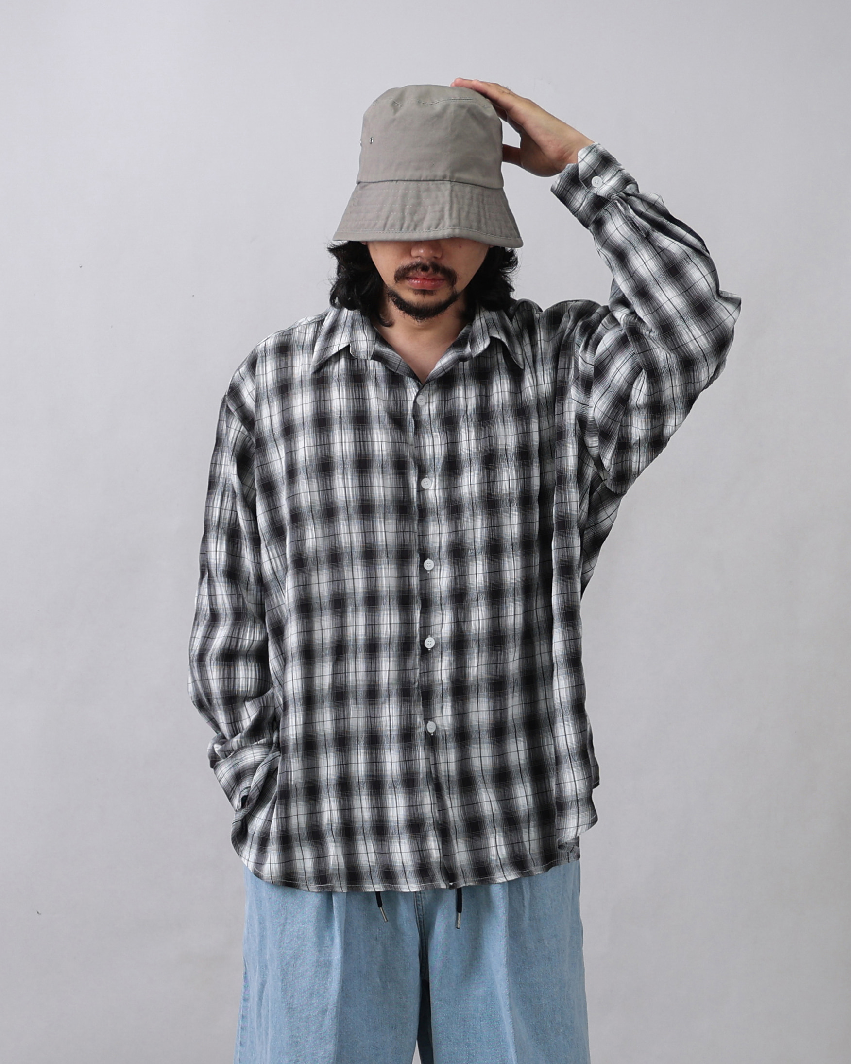 VOD Wave Oversized Check Shirts (Black/Pink/Yellow)