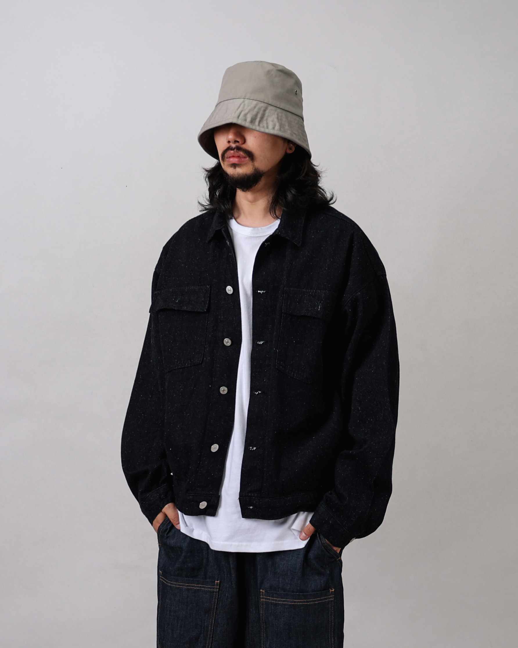 FREAKS Oversized Casual Denim Jacket (Black/Raw/Gray/Light Blue)