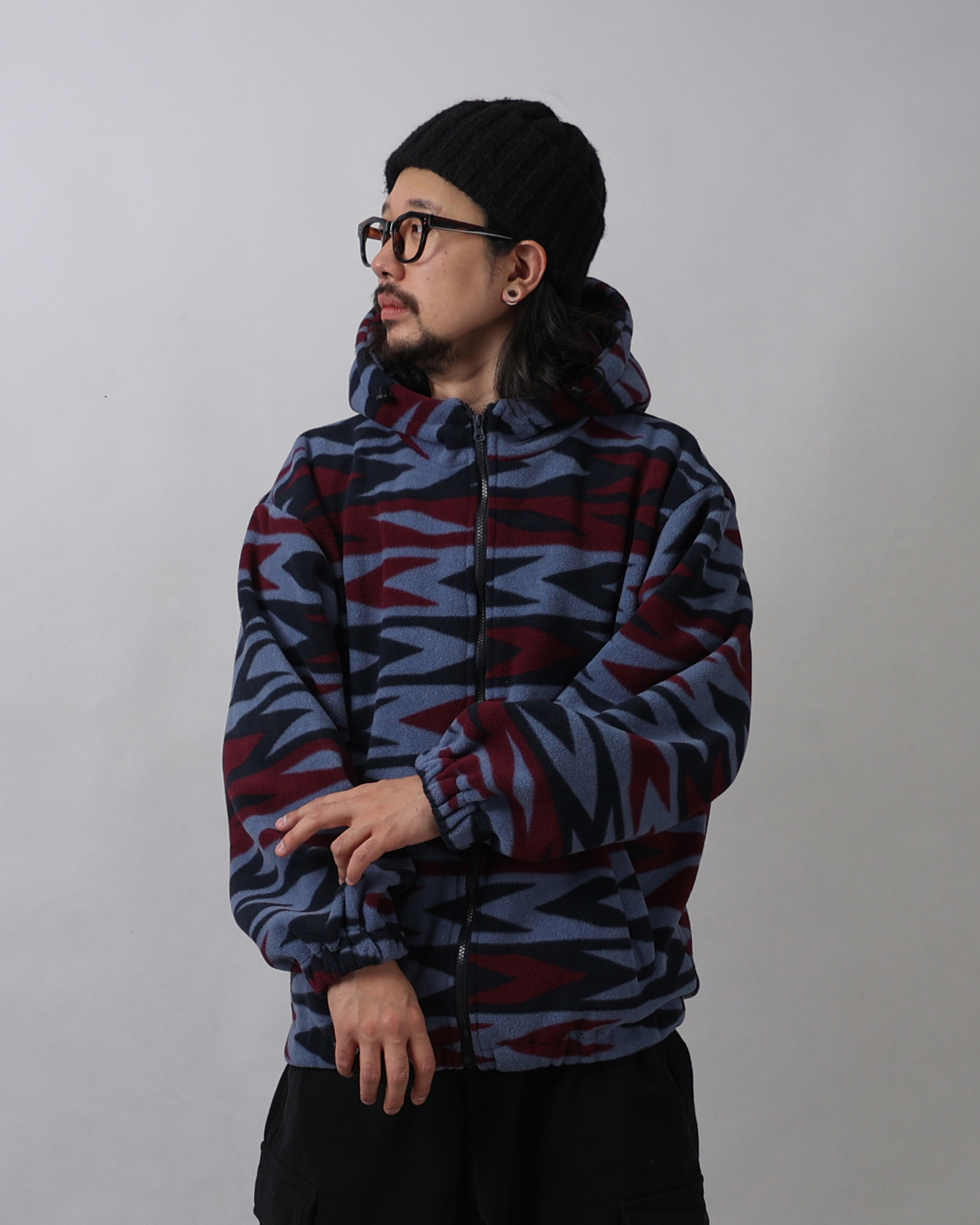 CONS Ethnic Arrow Pattern Fleece Jumper (Blue/Brown)