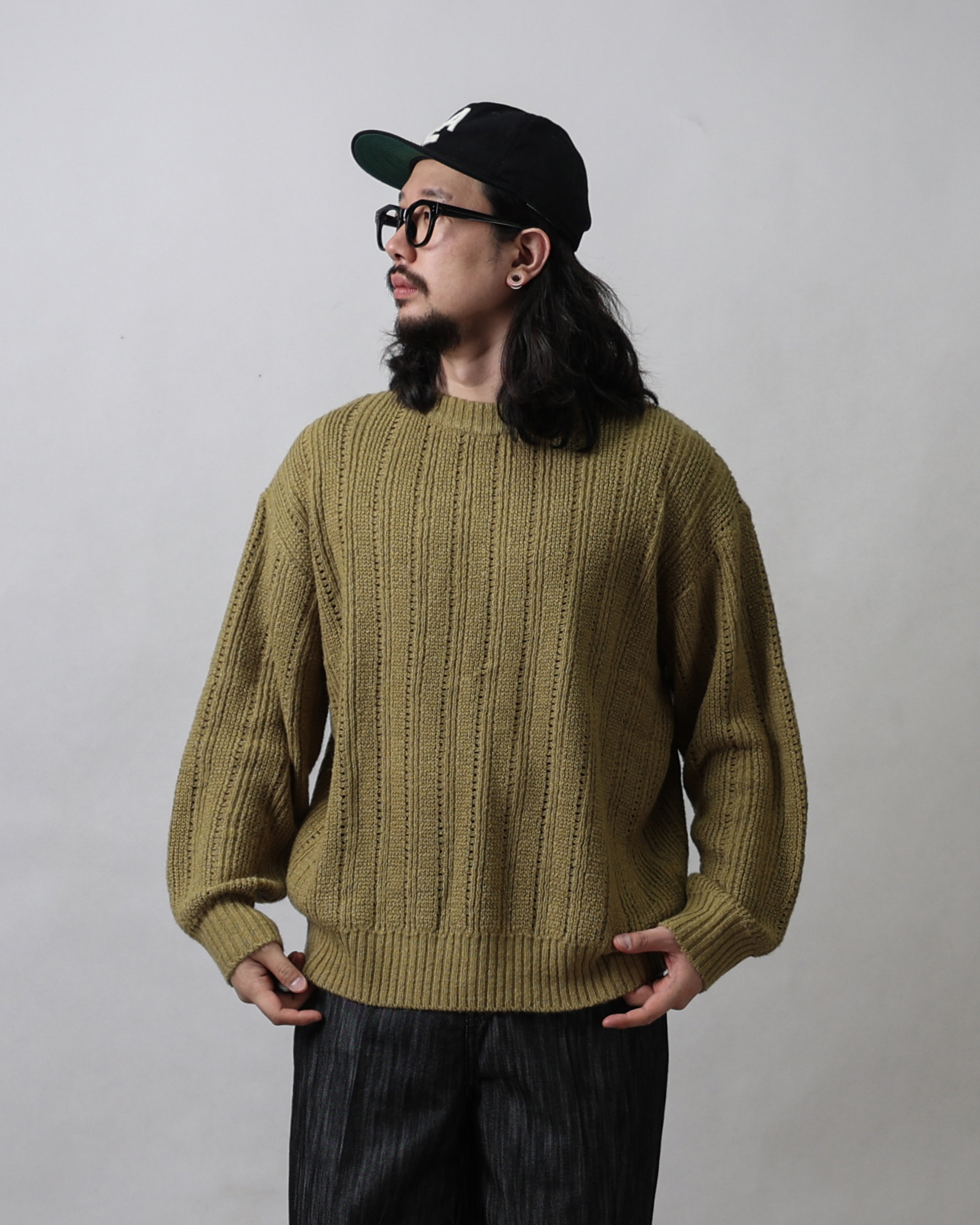 L’REKK Basic Skacy Round Over Knit (Black/Green/Olive/Ivory)