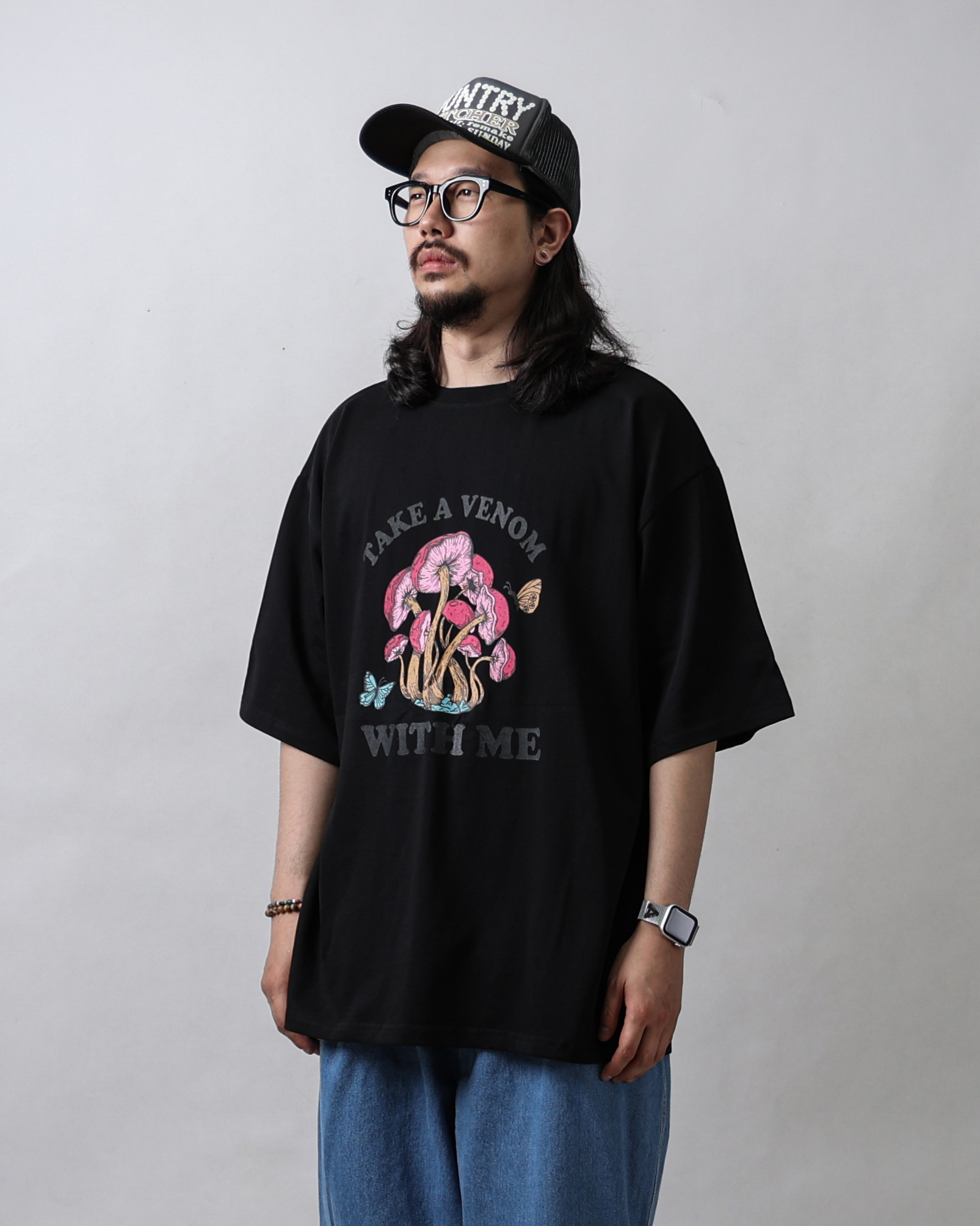 CONS VENOM WITHME Oversized T Shirts (Black/Beige/Ivory)