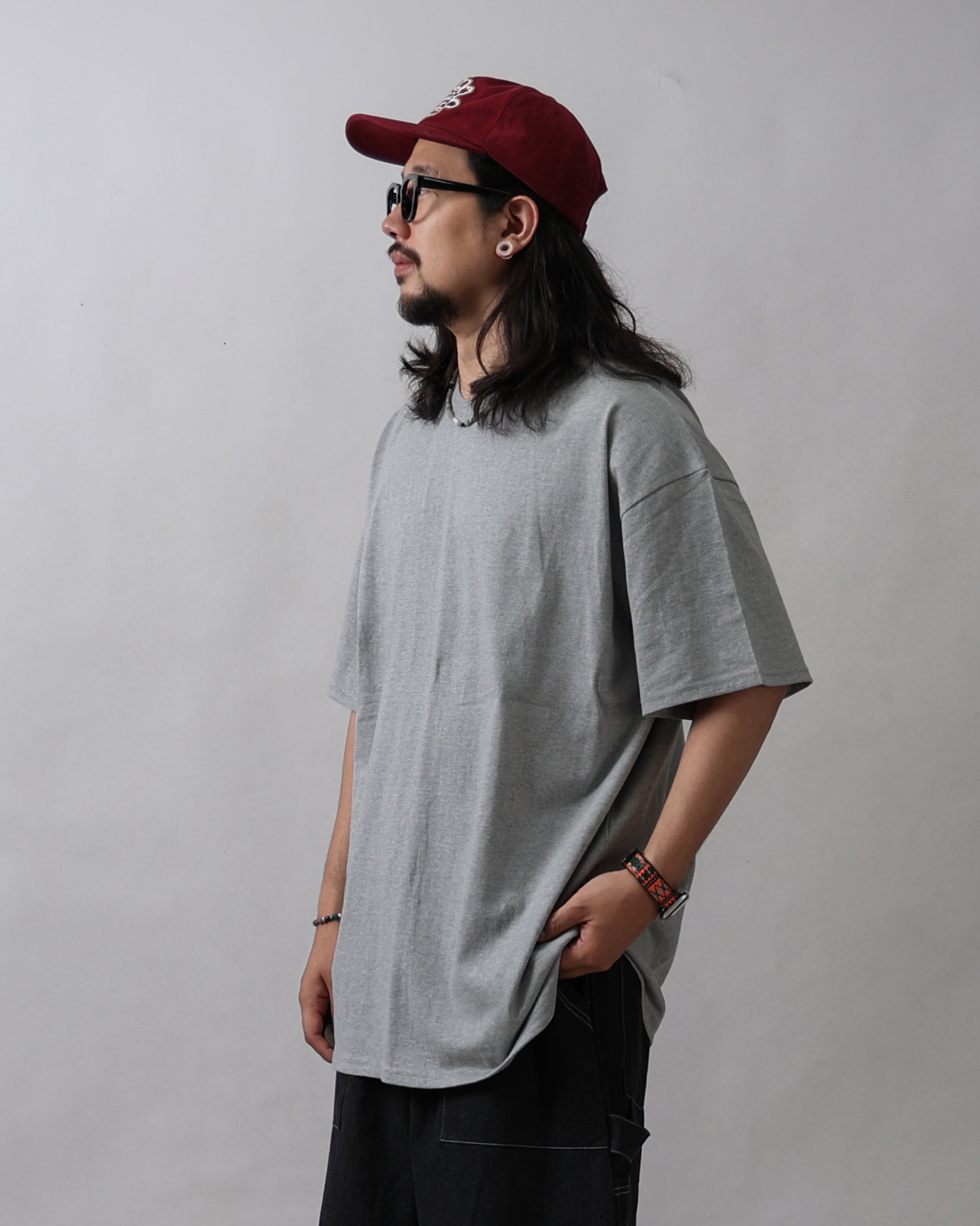 CRECENT Layered Basic Over T Shirts (Black/Gray/White)