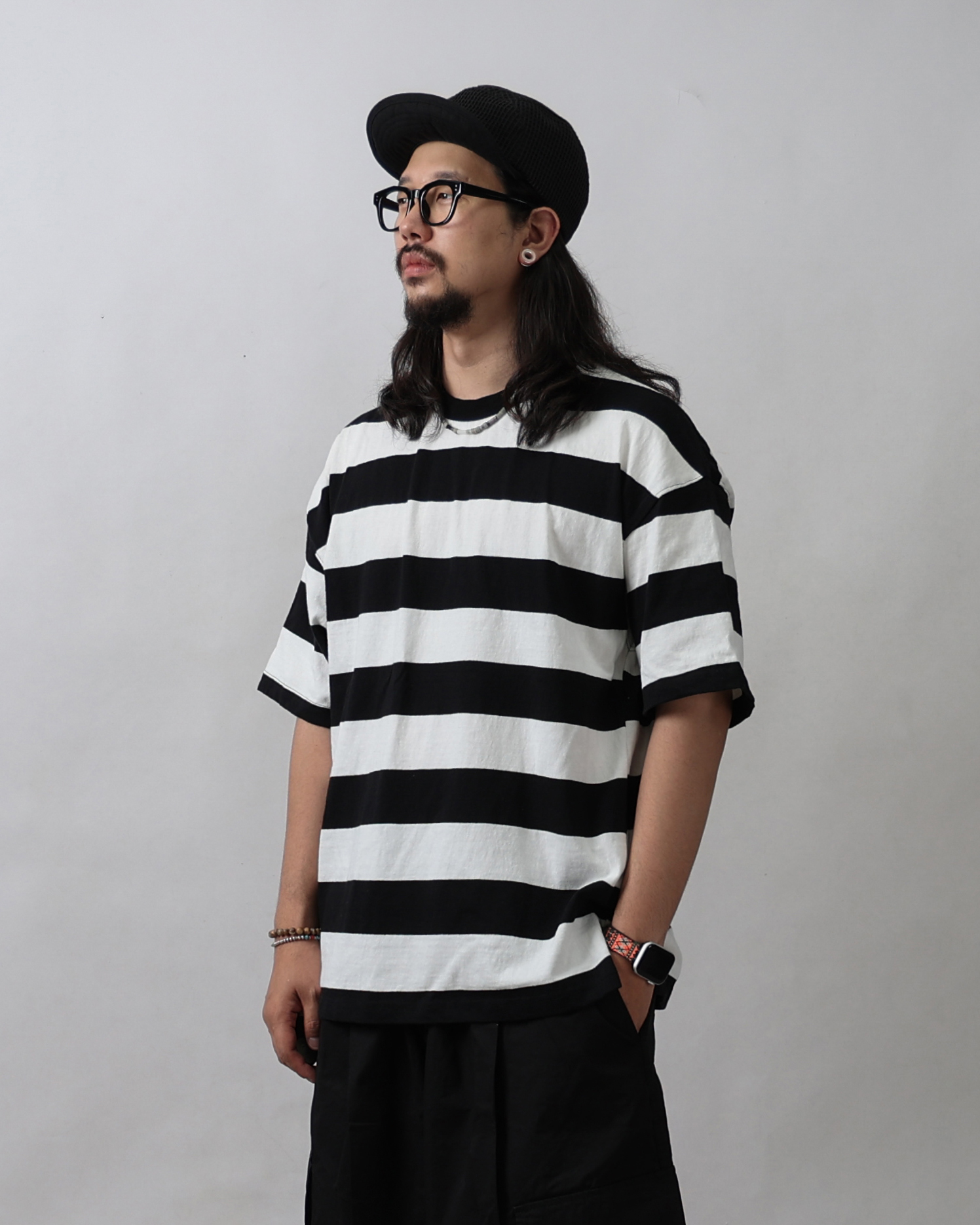 GAUGE Bold Stripe Over T Shirts (Black)