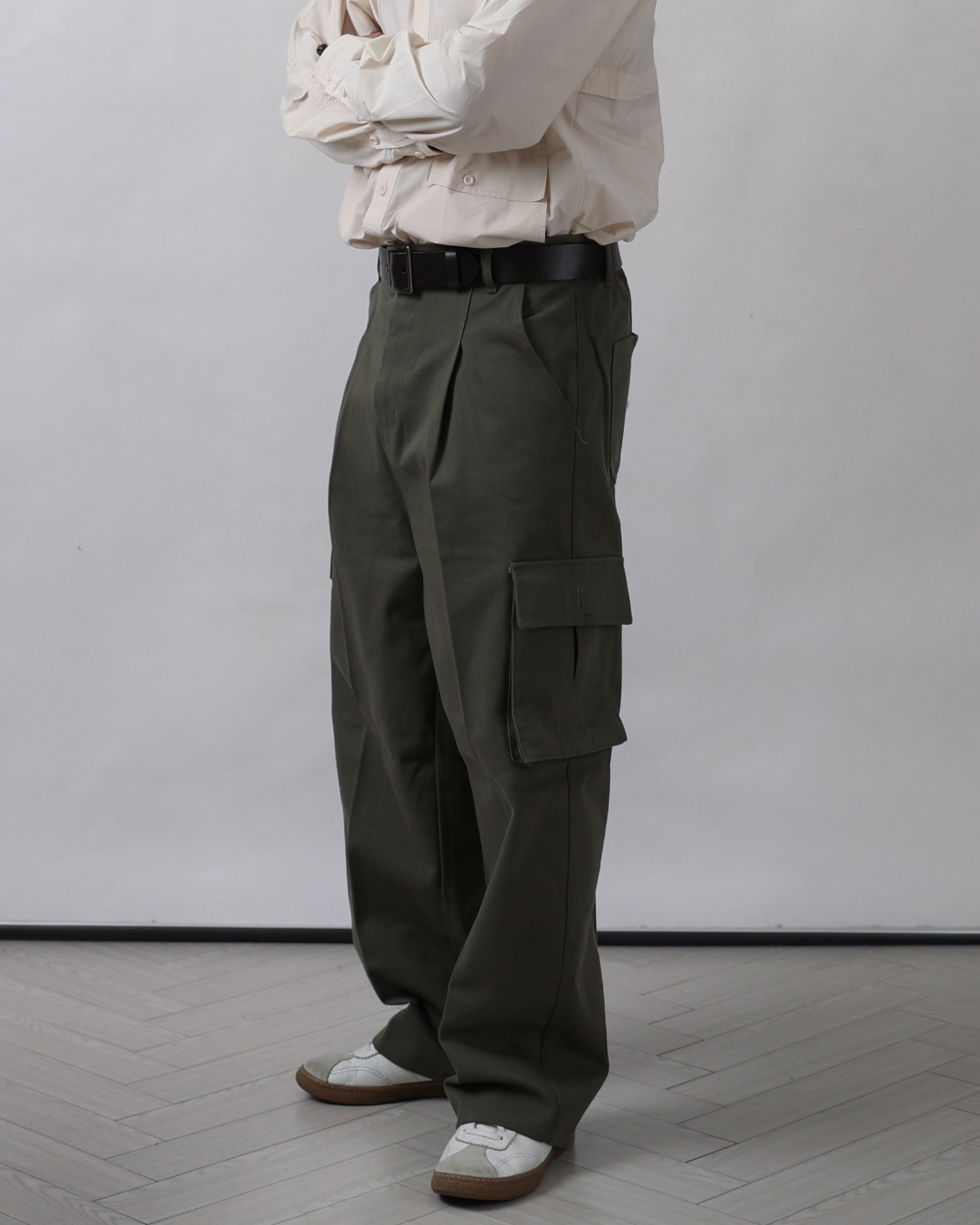 WOT Heavy Cotton Work Cargo Pants (Charcoal/Olive)