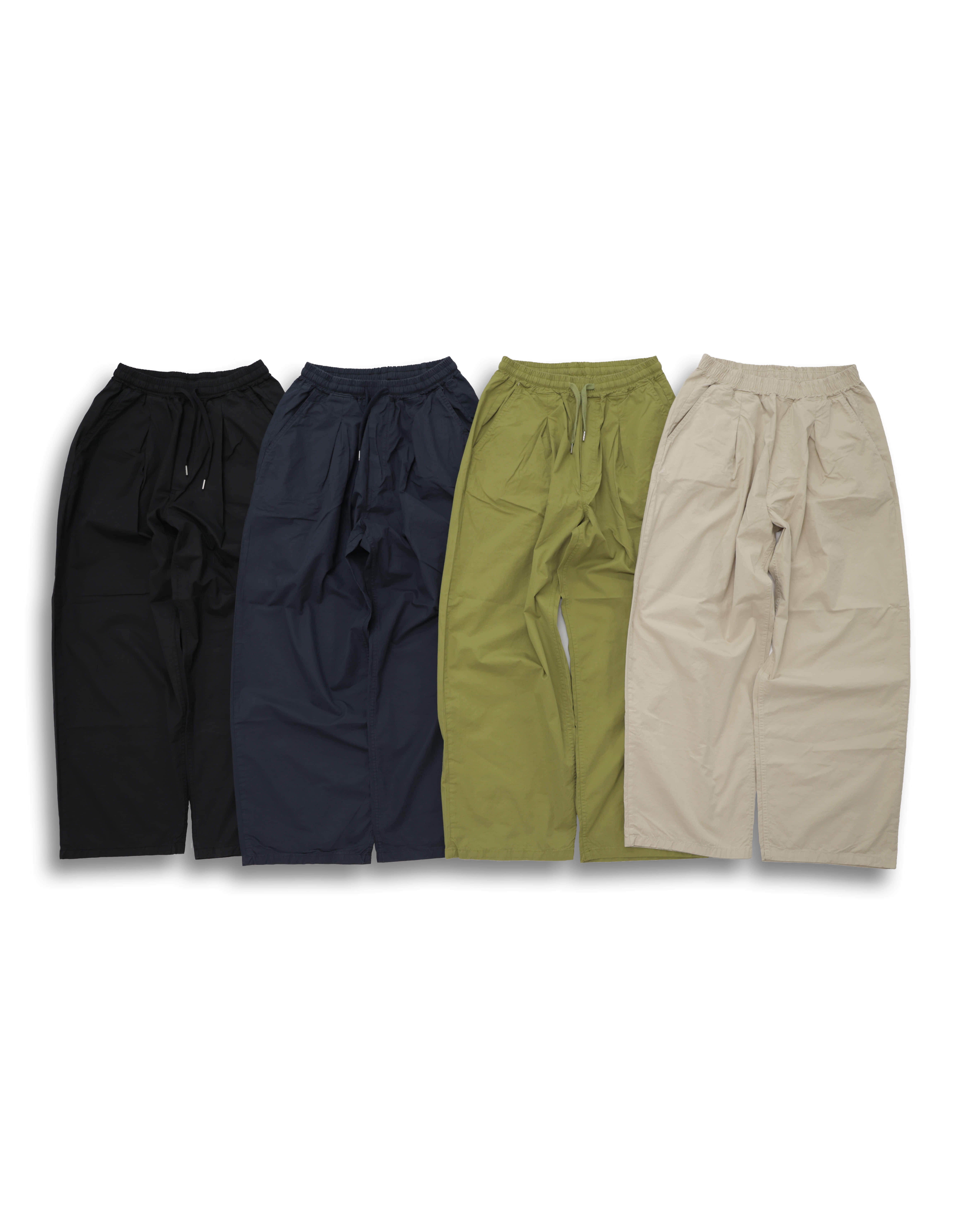 Chic Tuck Banding Wide Pants (Black/Navy/Khaki/Beige)