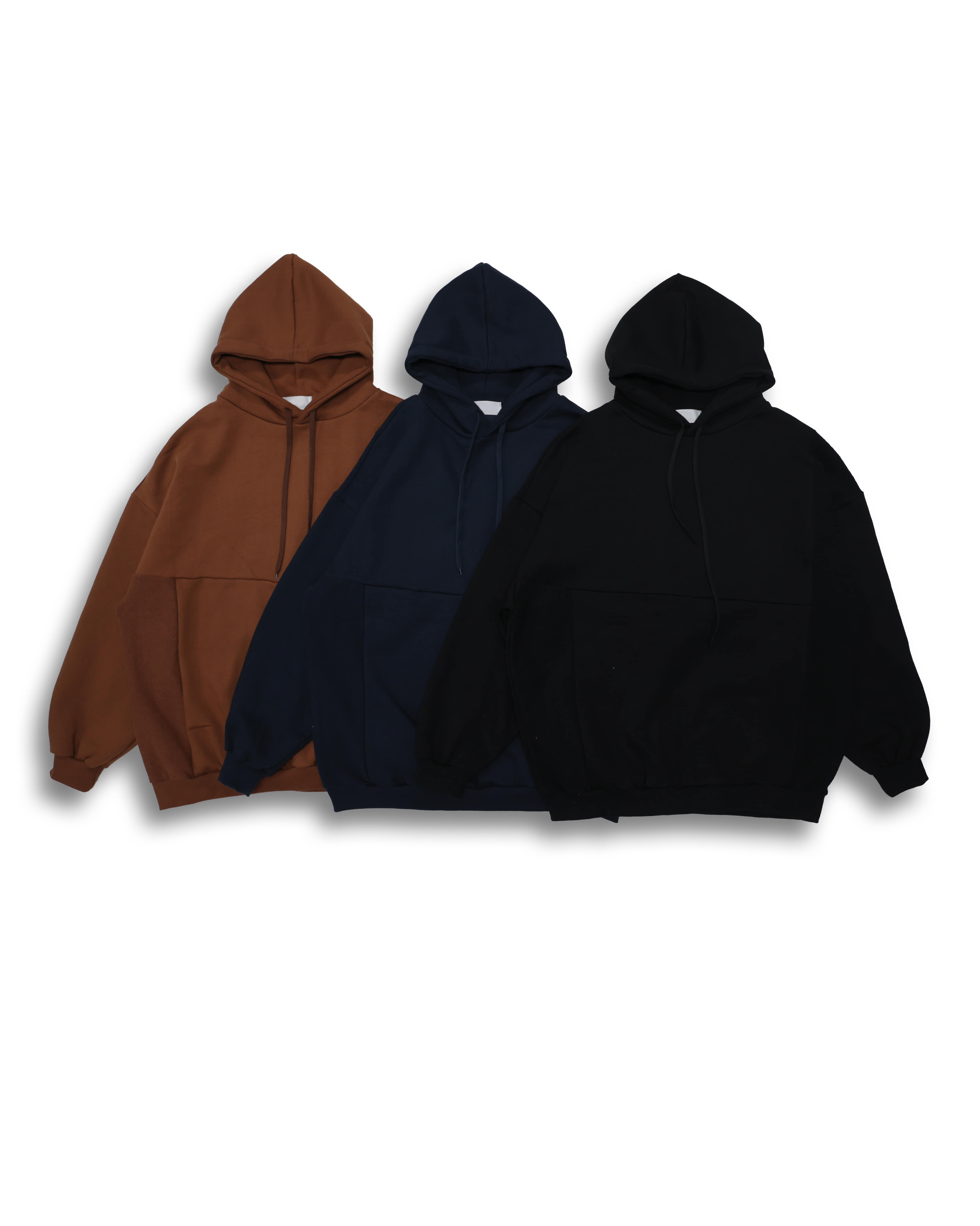 BW Part Detailing Over Hoodie (Black/Navy/Camel)