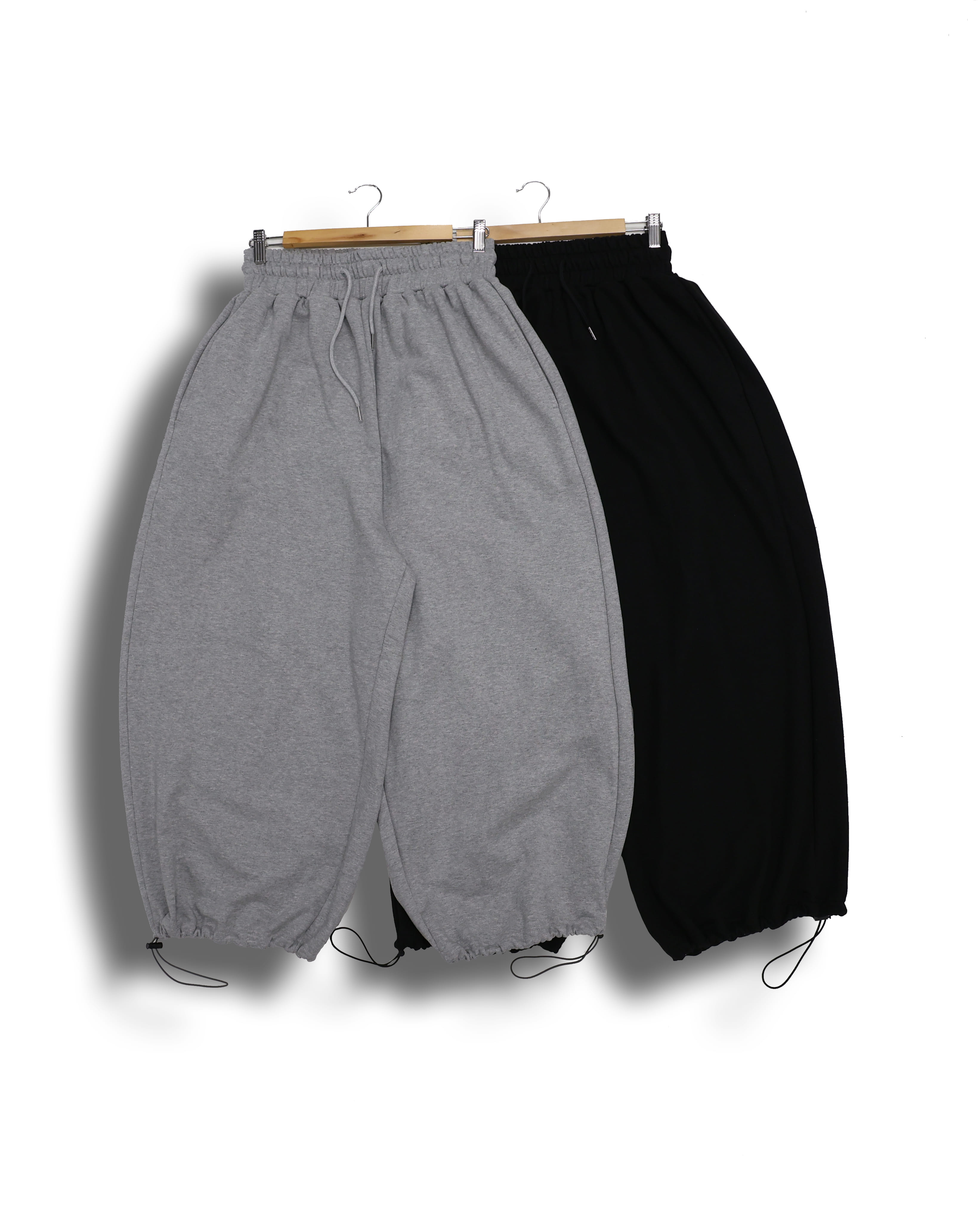 LIFE Wide String Balloon Sweat Pants (Black/Gray)