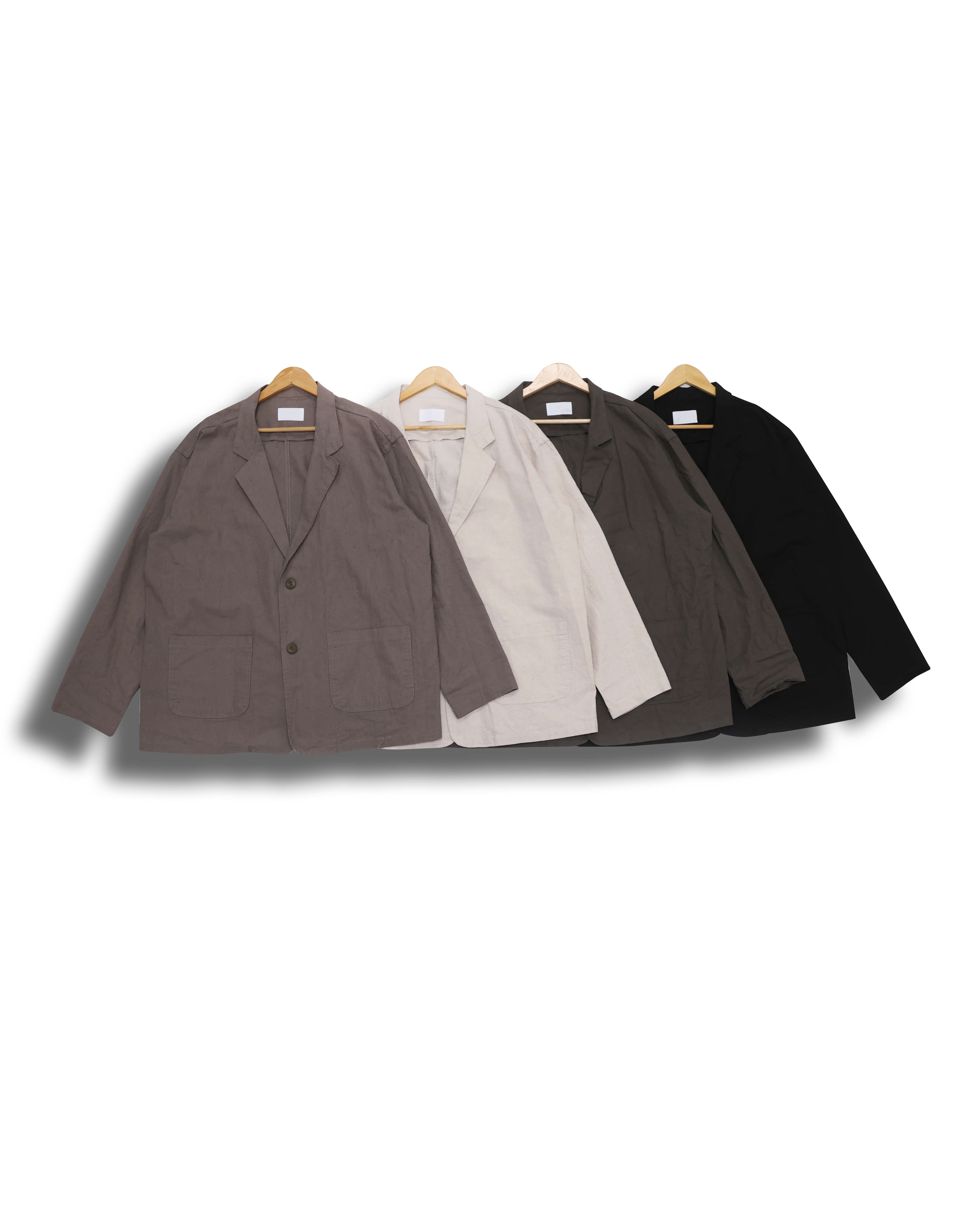 NEVER Linen Vintage Over Blazer (Black/Khaki/Cocoa/Ivory)