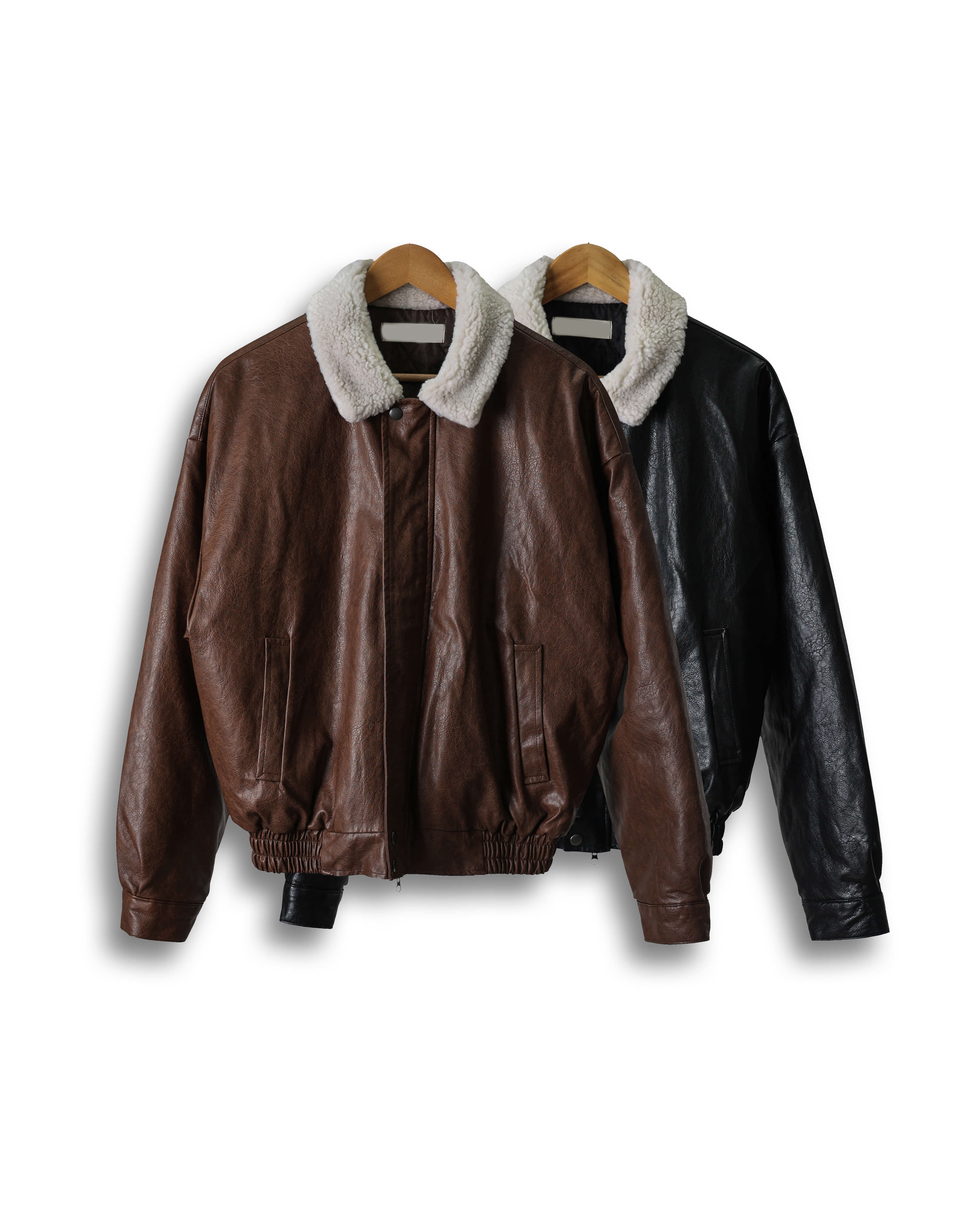 FARM Flight Leather Mouton Jumper (Black/Brown)