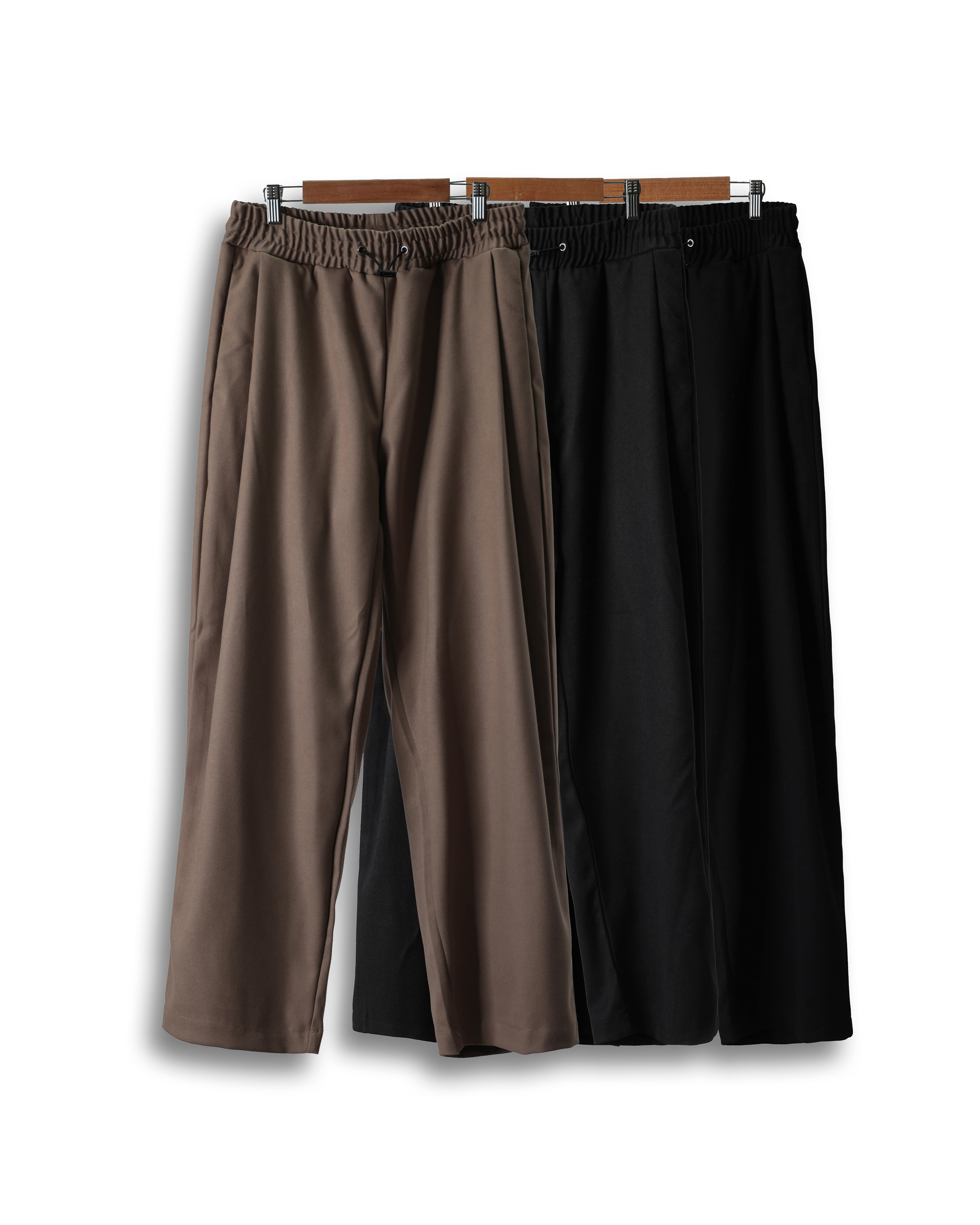 DEN WL Wide Pintuck String Slacks (Black/Gray/Beige)