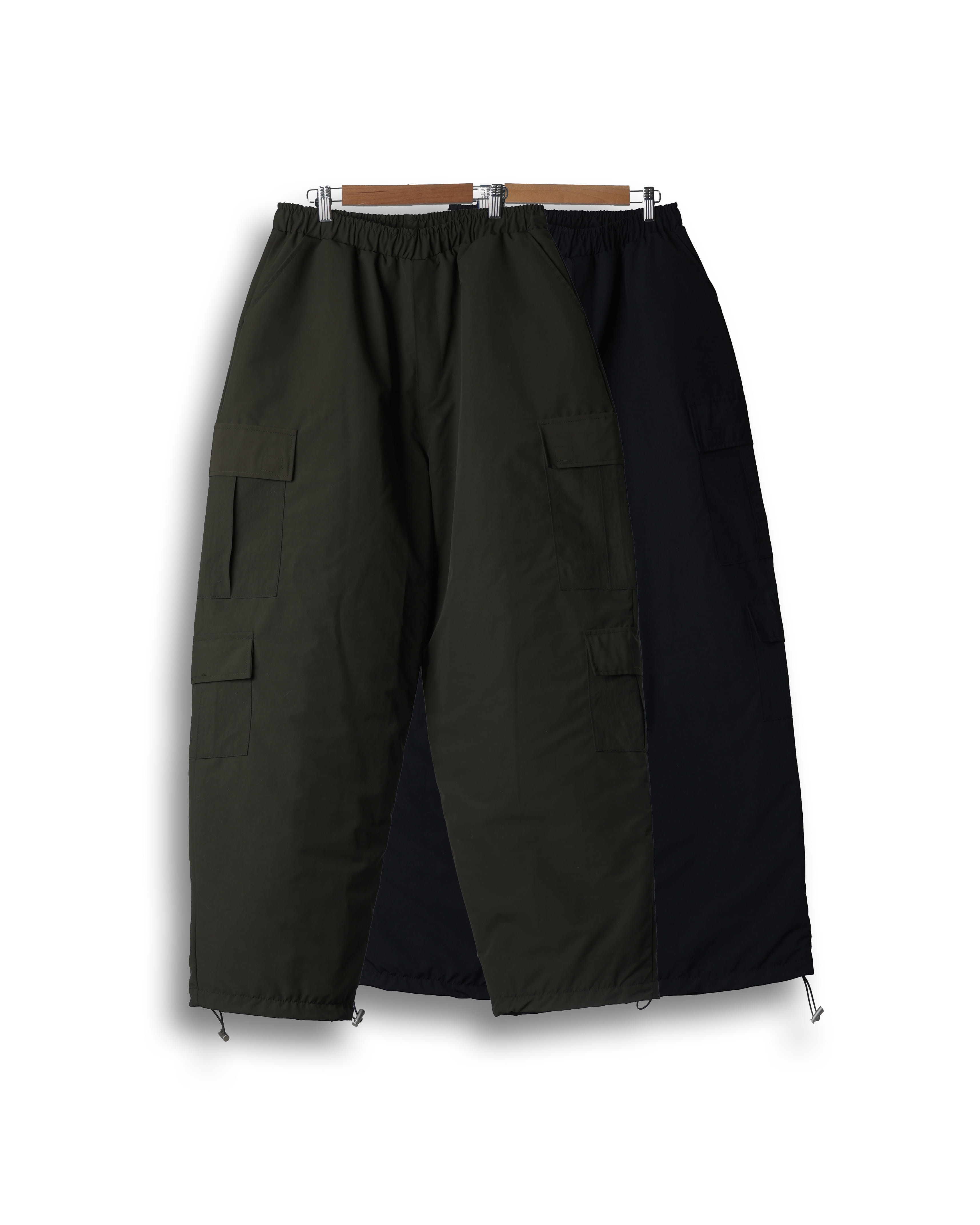 NOON Easy Padded Cargo Wide Pants (Black/Khaki)