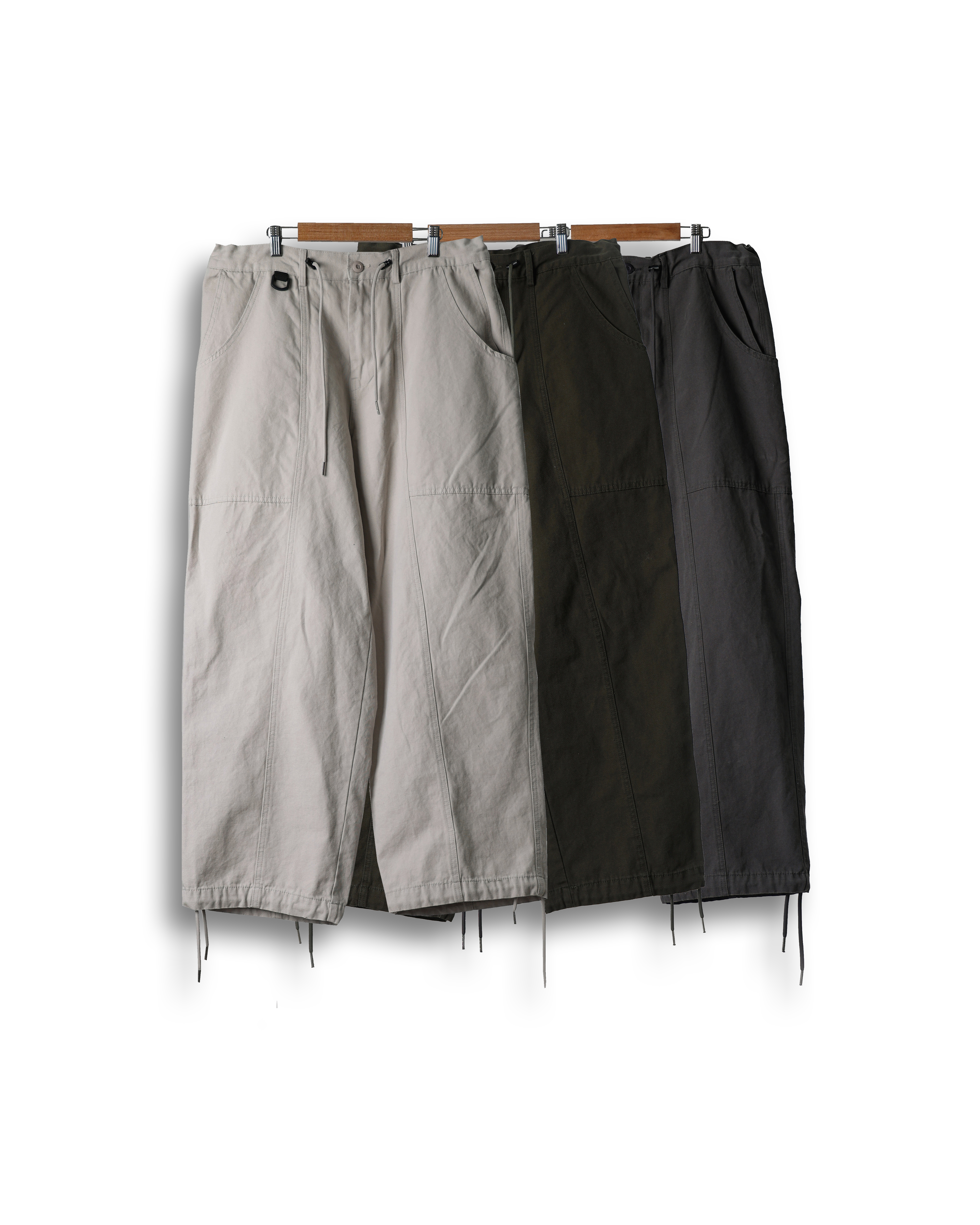 FARM Oxford Fatigue Balloon Pants (Charcoal/Khaki/Light Beige)