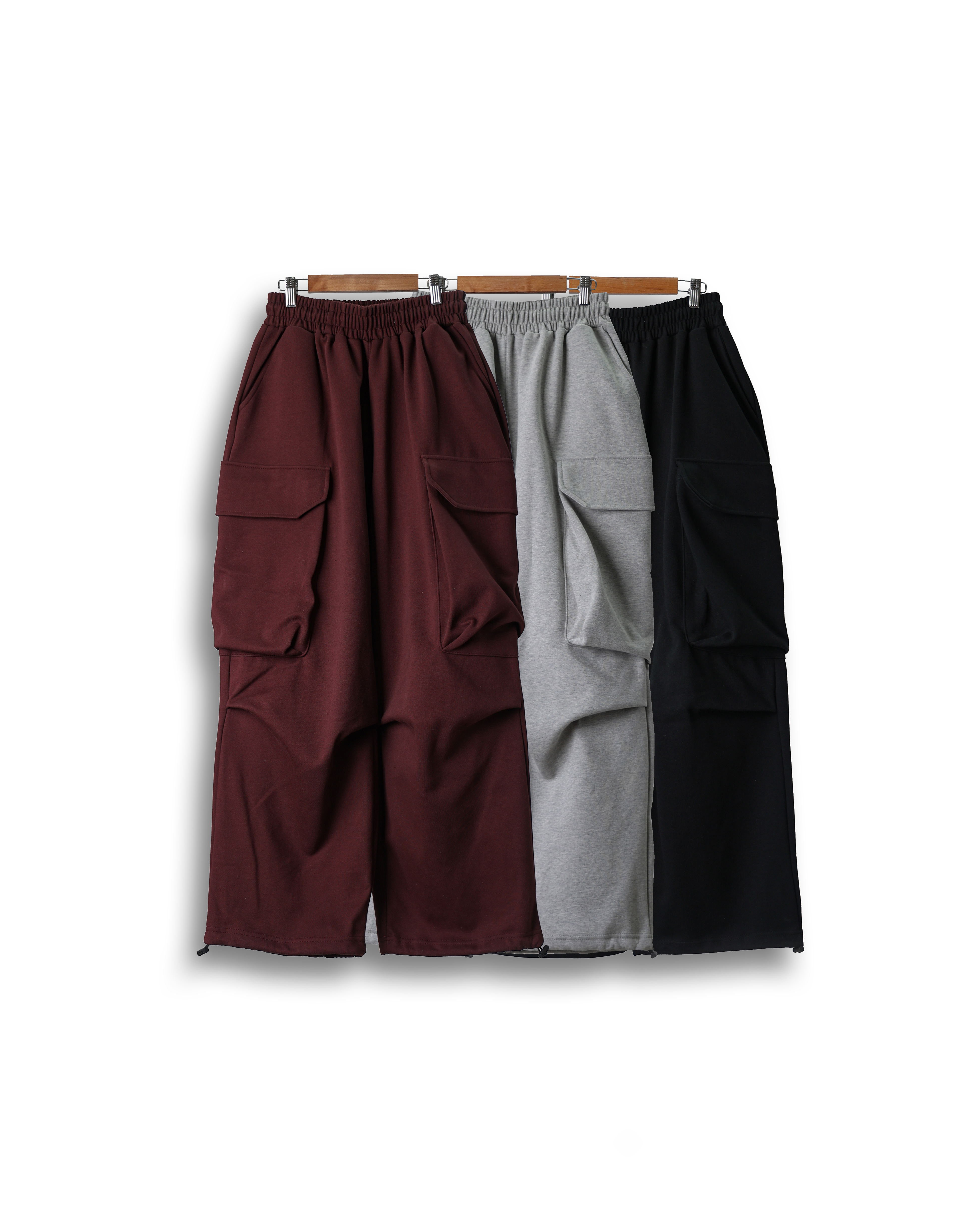 WOTT Maxied Cargo Balloon Sweat Pants (Black/Gray/Burgundy)