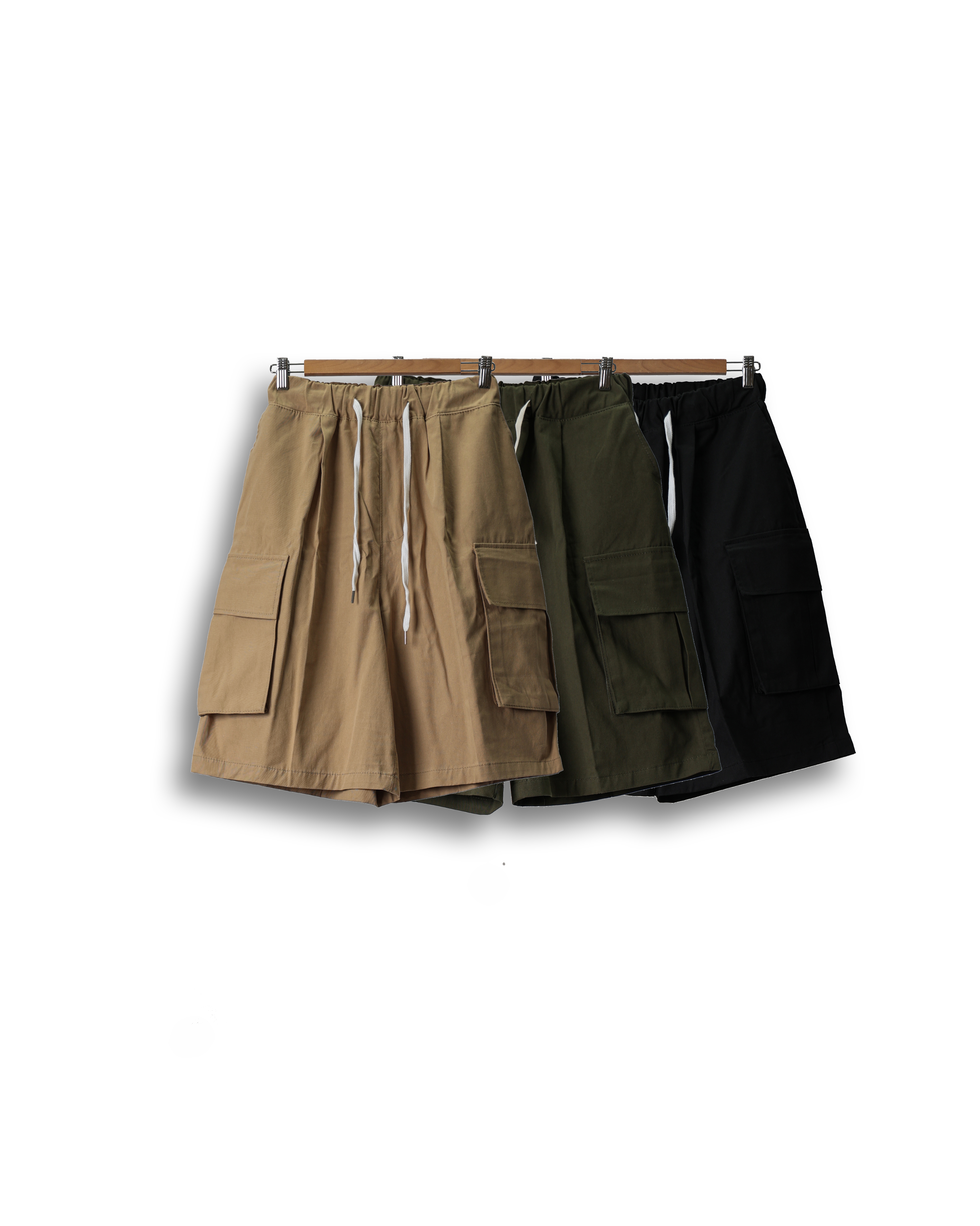 WOTT Washed Bermuda Cargo Pants (Black/Khaki/Beige)