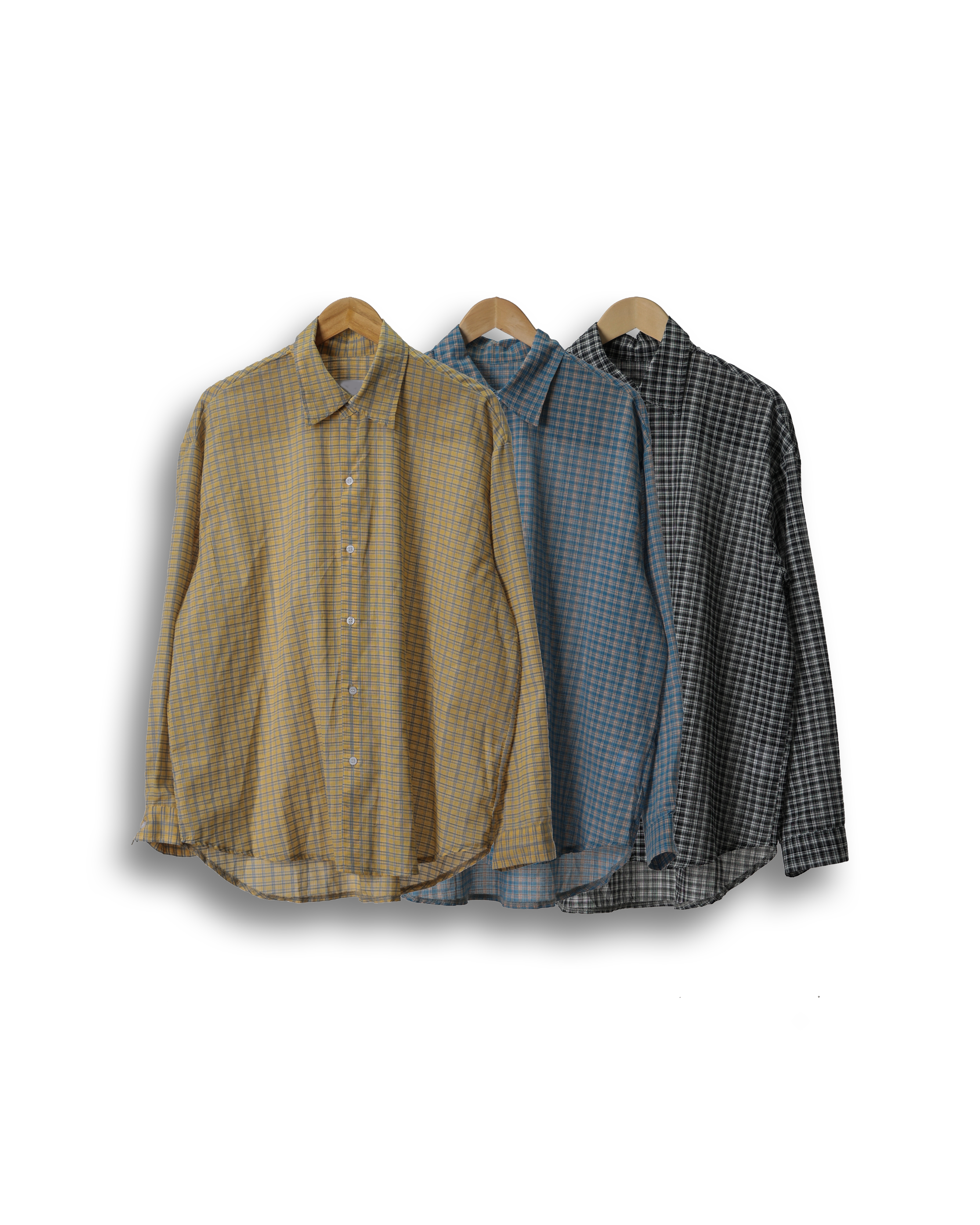 S.MARTIN OARL Cool Basic Check Shirts (Black/Blue/Yellow)