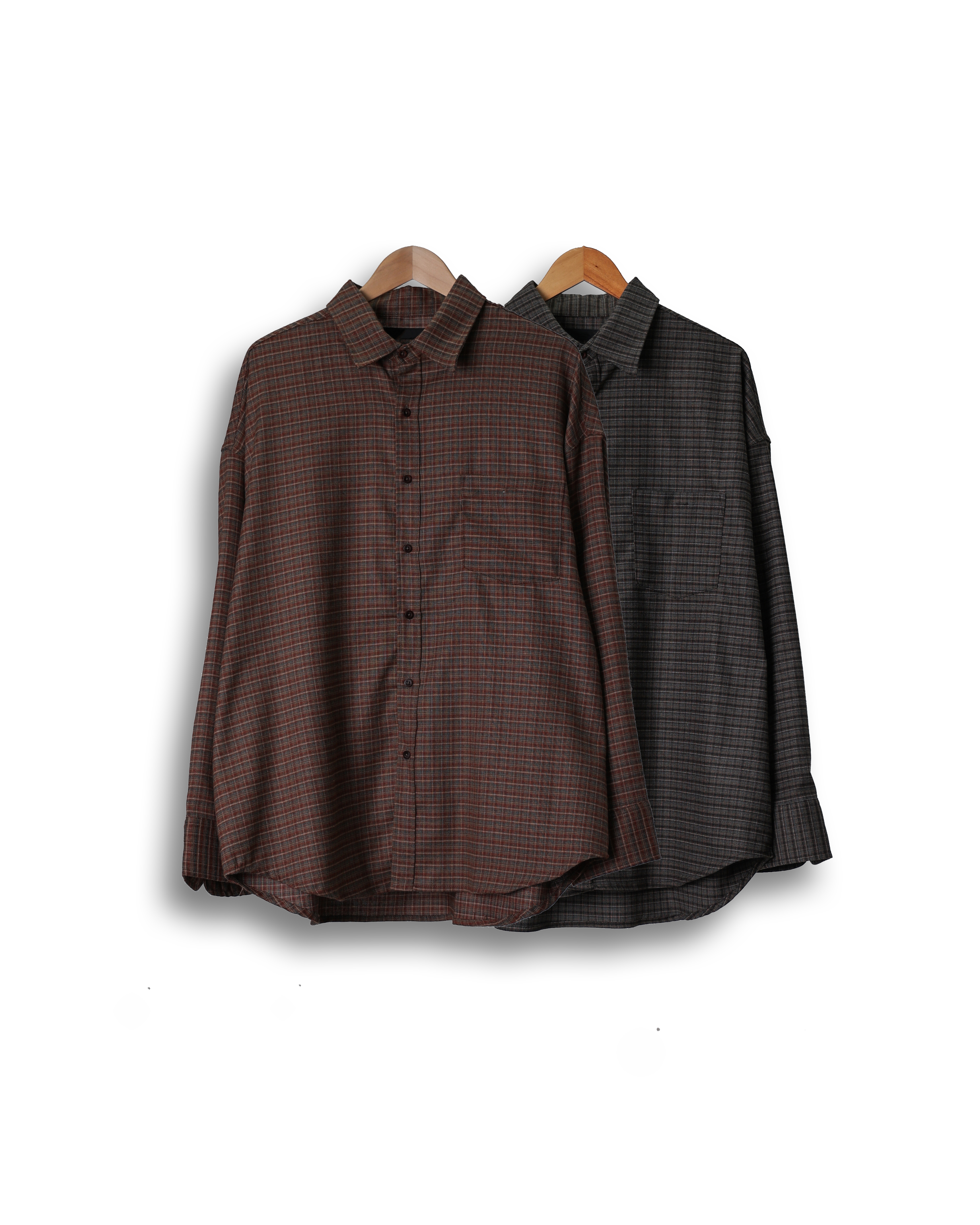 FITS 364 OLD Retro Check Over Shirts (Olive Charcoal/Brick)