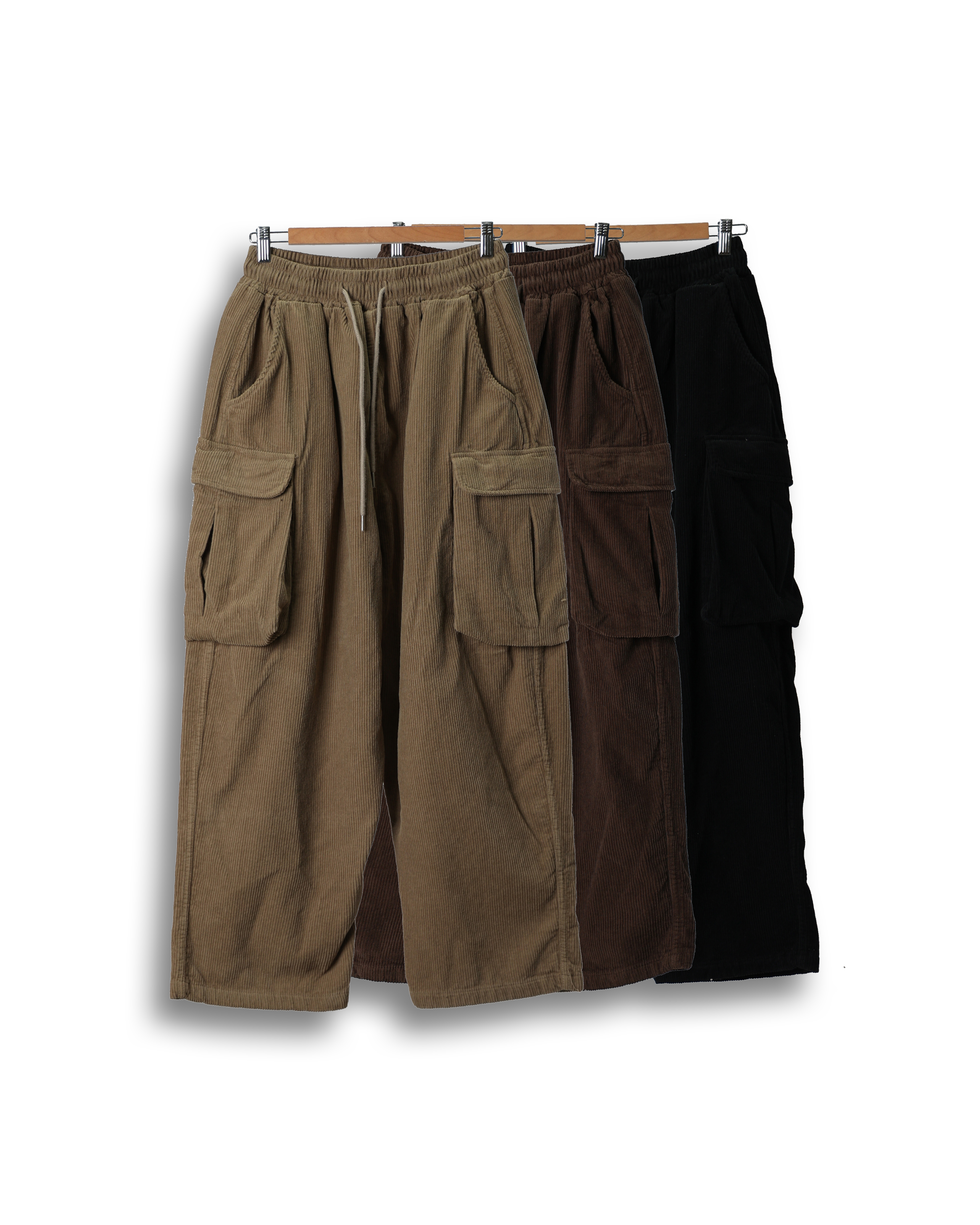 PCENT Corduroy Cargo Winter Balloon Pants (Black/Brown/Beige)