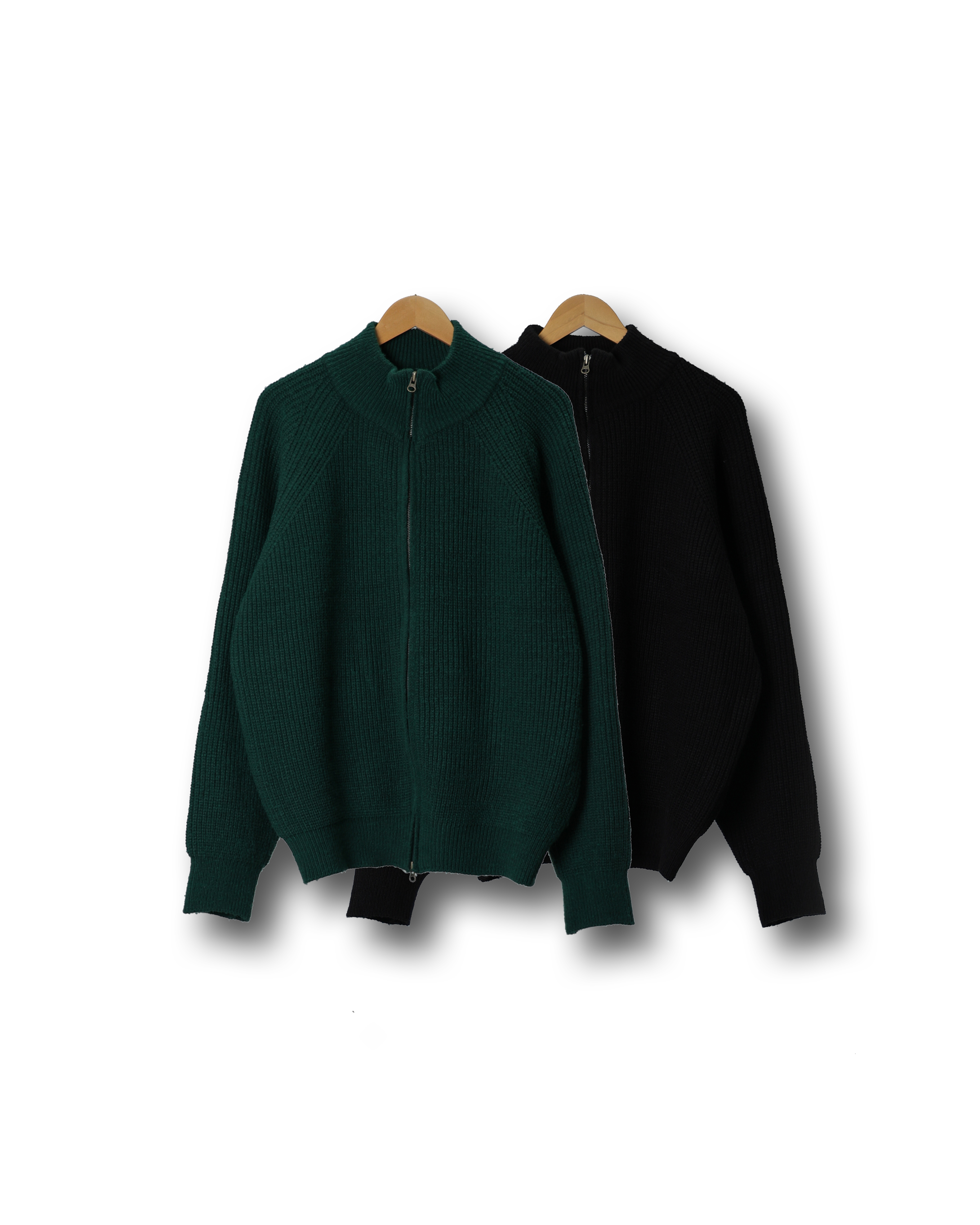 CONS Easy Mockneck Over Zip Knit (Black/Deep Green)