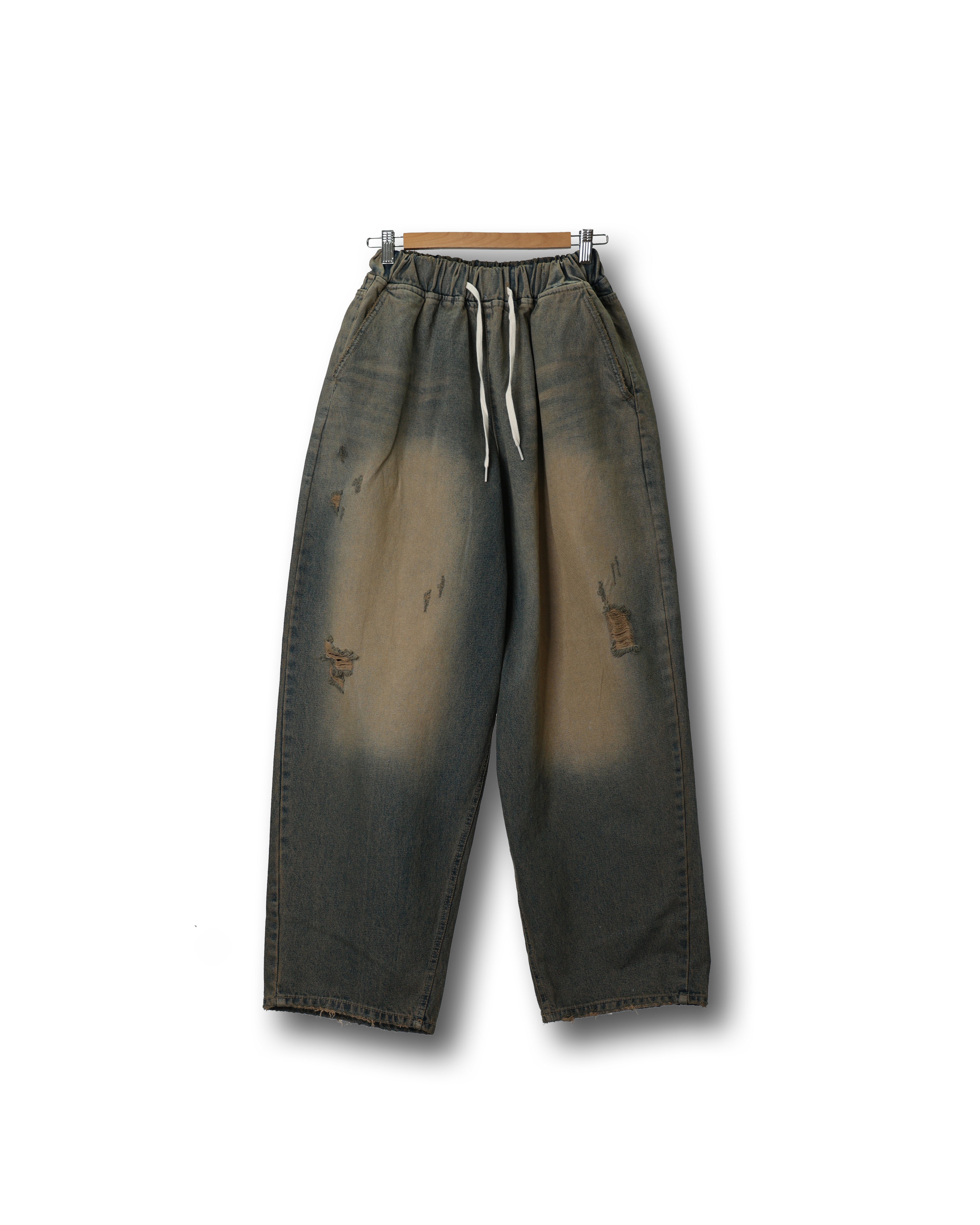 CLV P283 Damage Dying Balloon Denim Pants (Middle Denim)