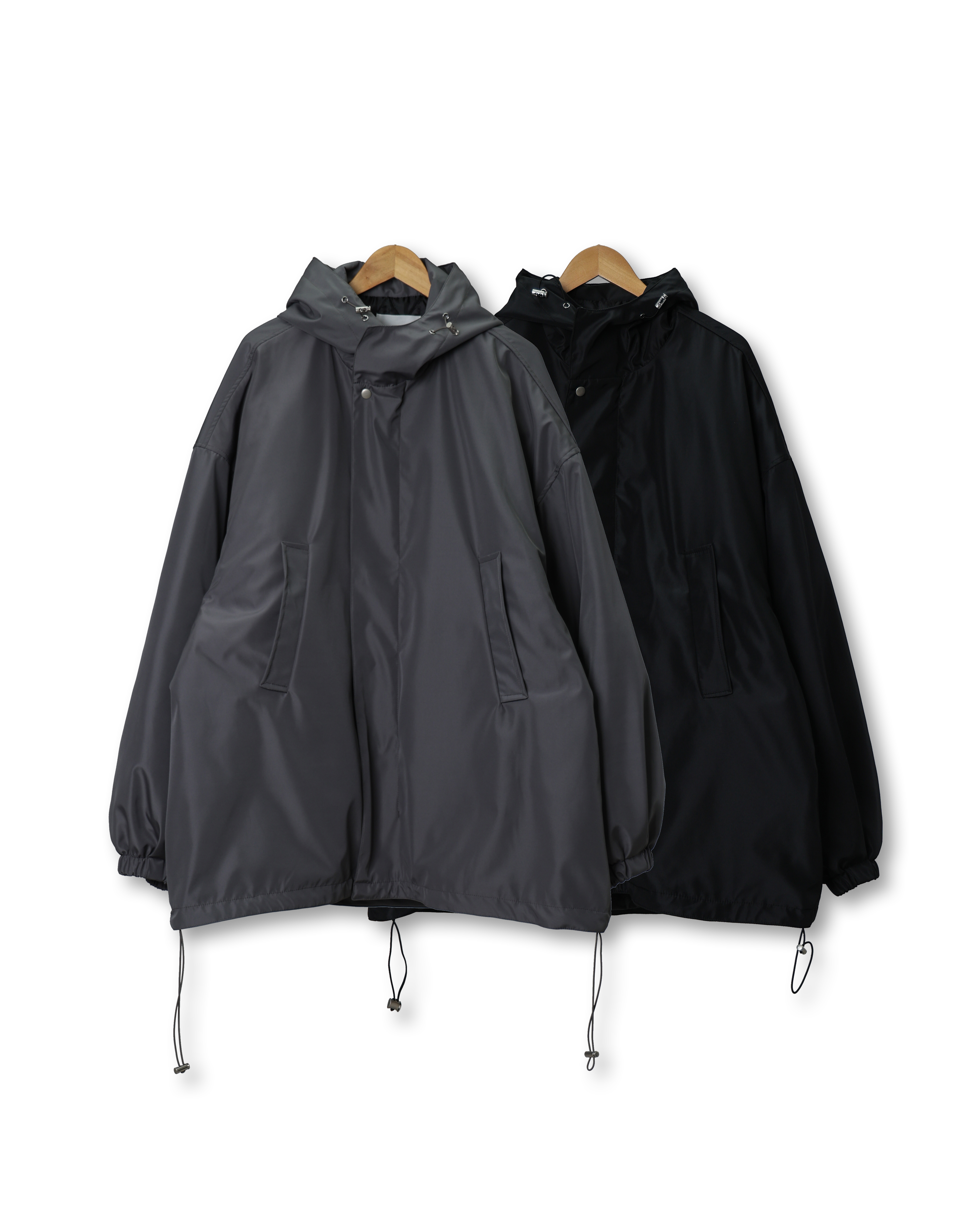 VVOD Maxi Wide Hoodie Balloon Parka (Black/Olive Gray)