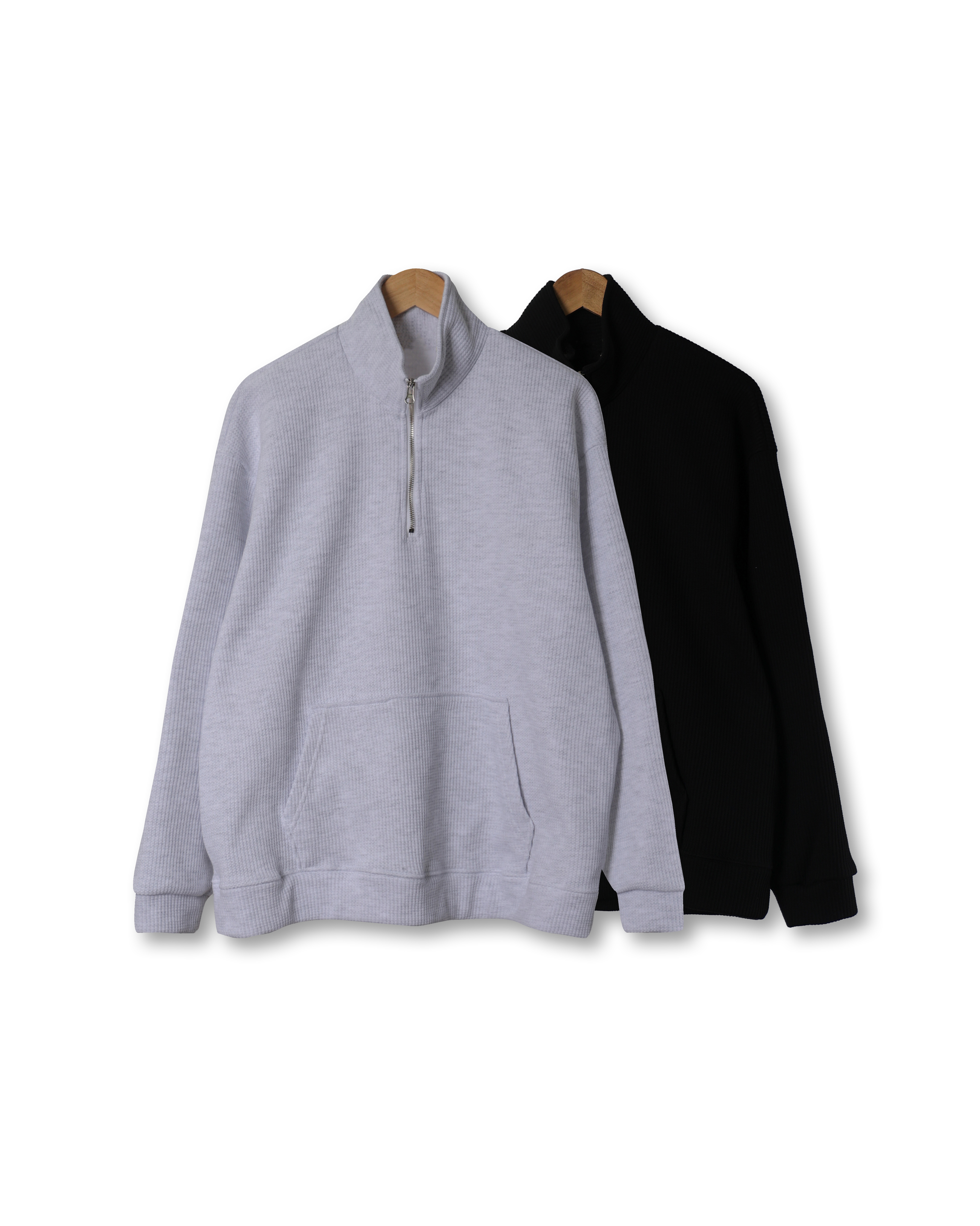 FARM Waffle Text Half Zip MTM (Black/White)