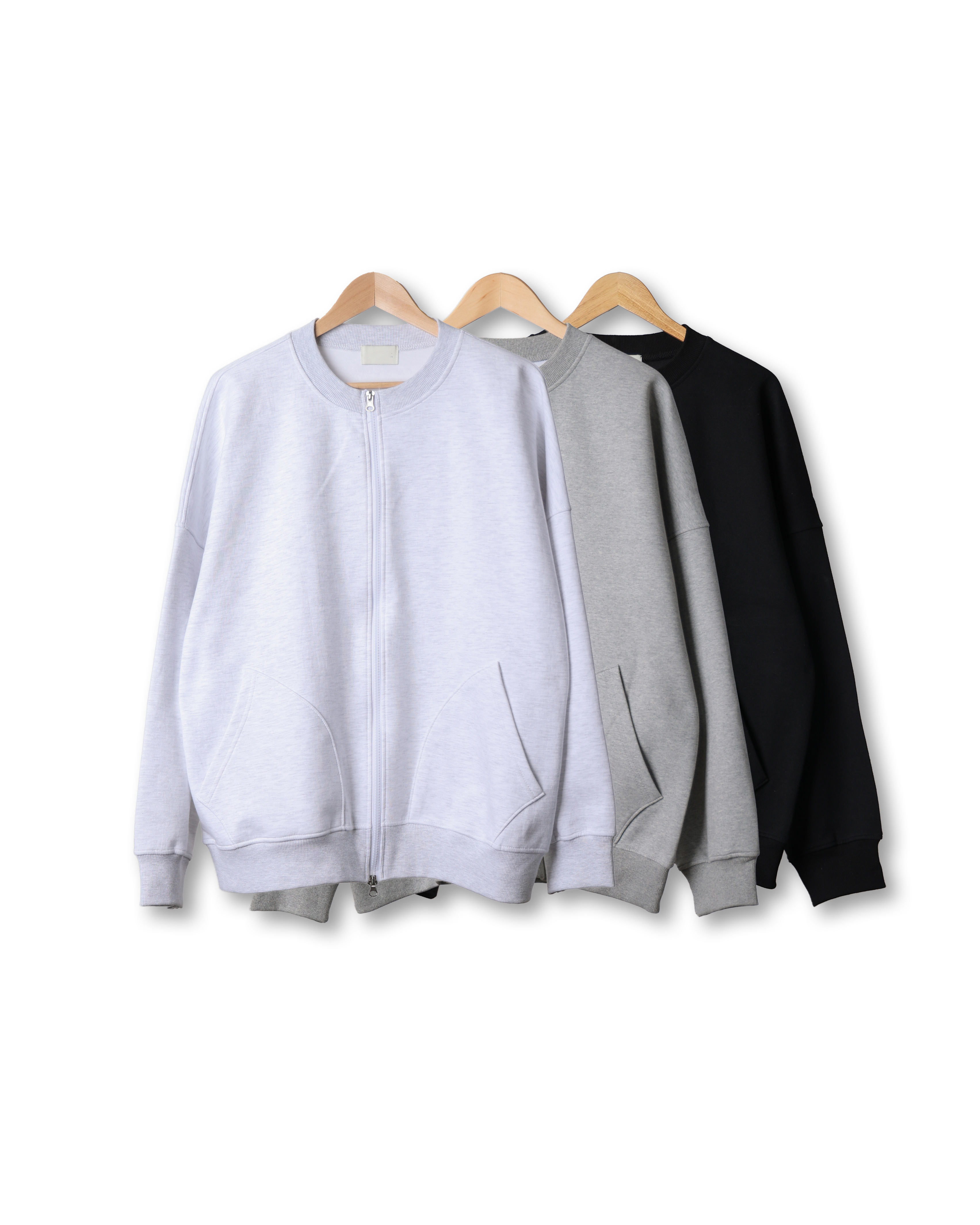 FREKS Clove Round Zip Sweat Cardigan (Black/Gray/White)