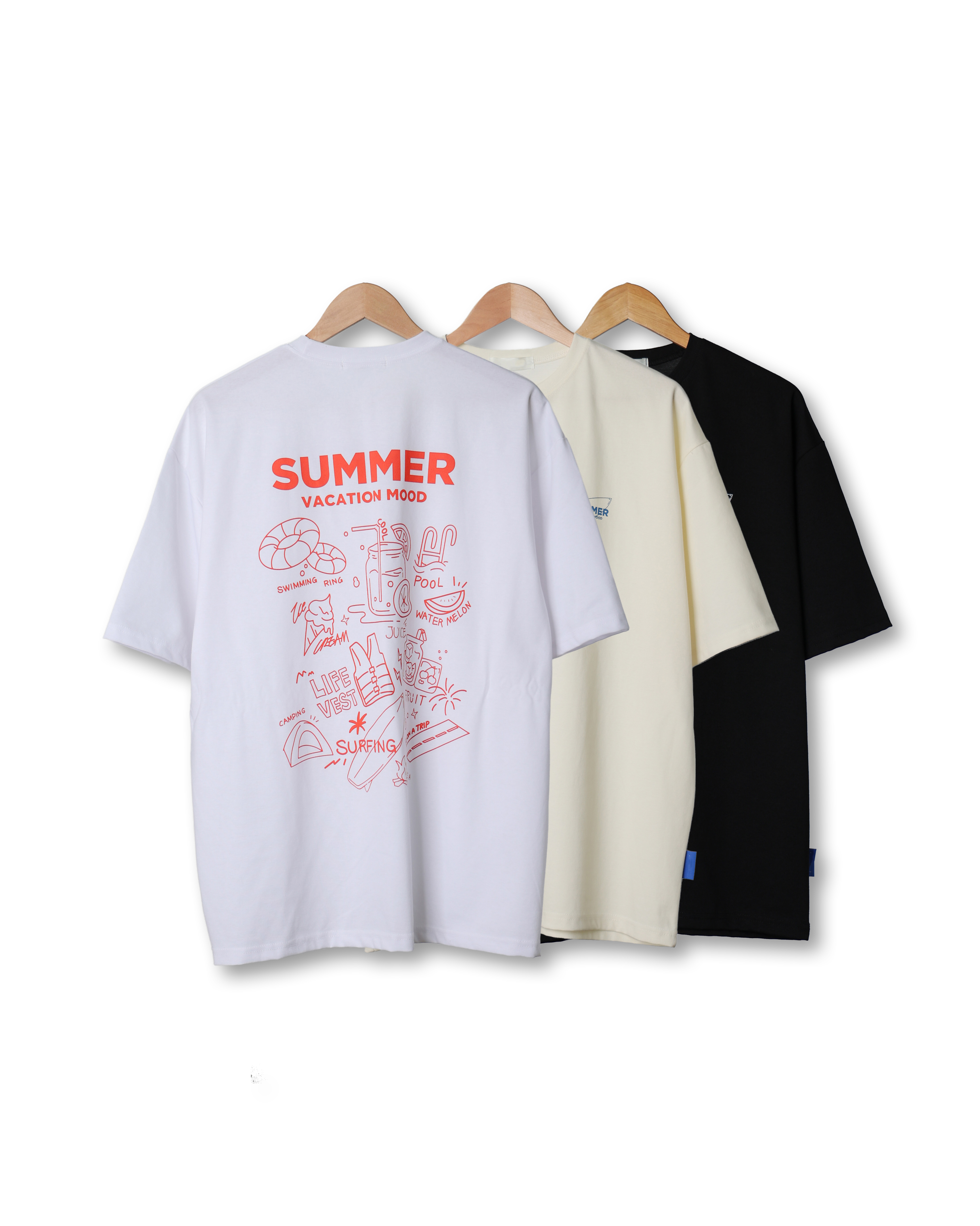 ANOTHR SUMMER VACA. Cooling T Shirts (Black/Cream/White)